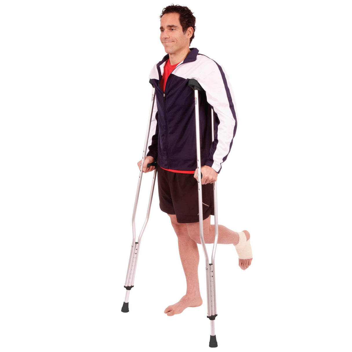 Carex Folding Aluminum Under Arm Crutches - Lightweight Crutches for Adults 4'11" to 6'1", Adult Crutches, 2 Crutches Included, Universal Crutches for Walking