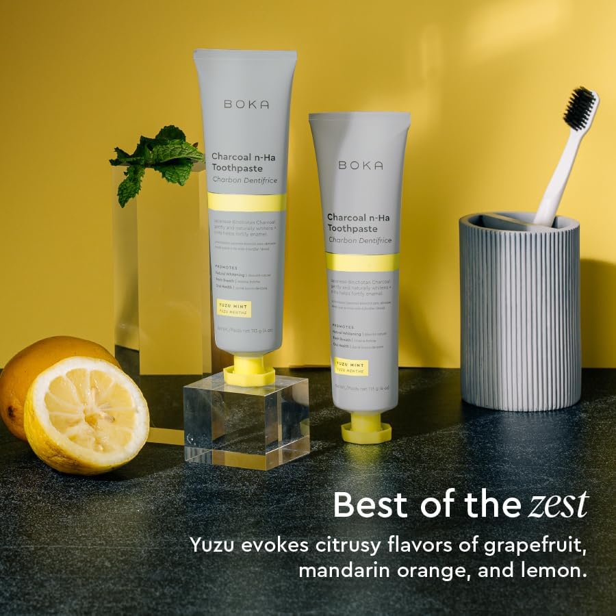 Boka Fluoride Free Toothpaste Nano Hydroxyapatite, Helps Remineralize, Appropriate for Sensitive Teeth, Whitening - for Adult, Kids Oral Care - Refresh Mint Flavor, 4 Fl Oz 3Pk