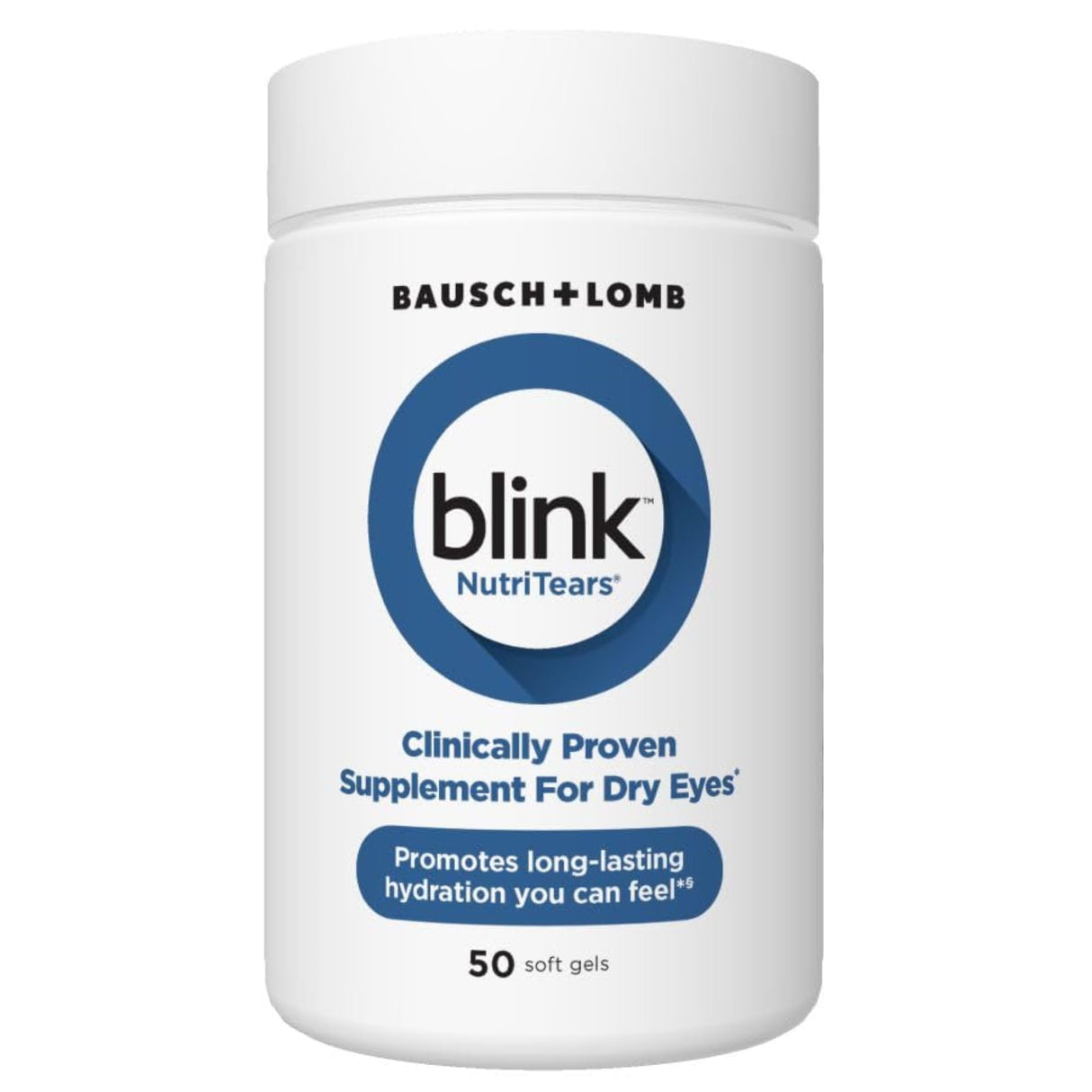 BLINK NutriTears Clinically Proven Supplement for Dry Eyes, 50 Softgels, Eye Care Supplement to Hydrate Eyes from Within for Long Lasting Relief You Can Feel