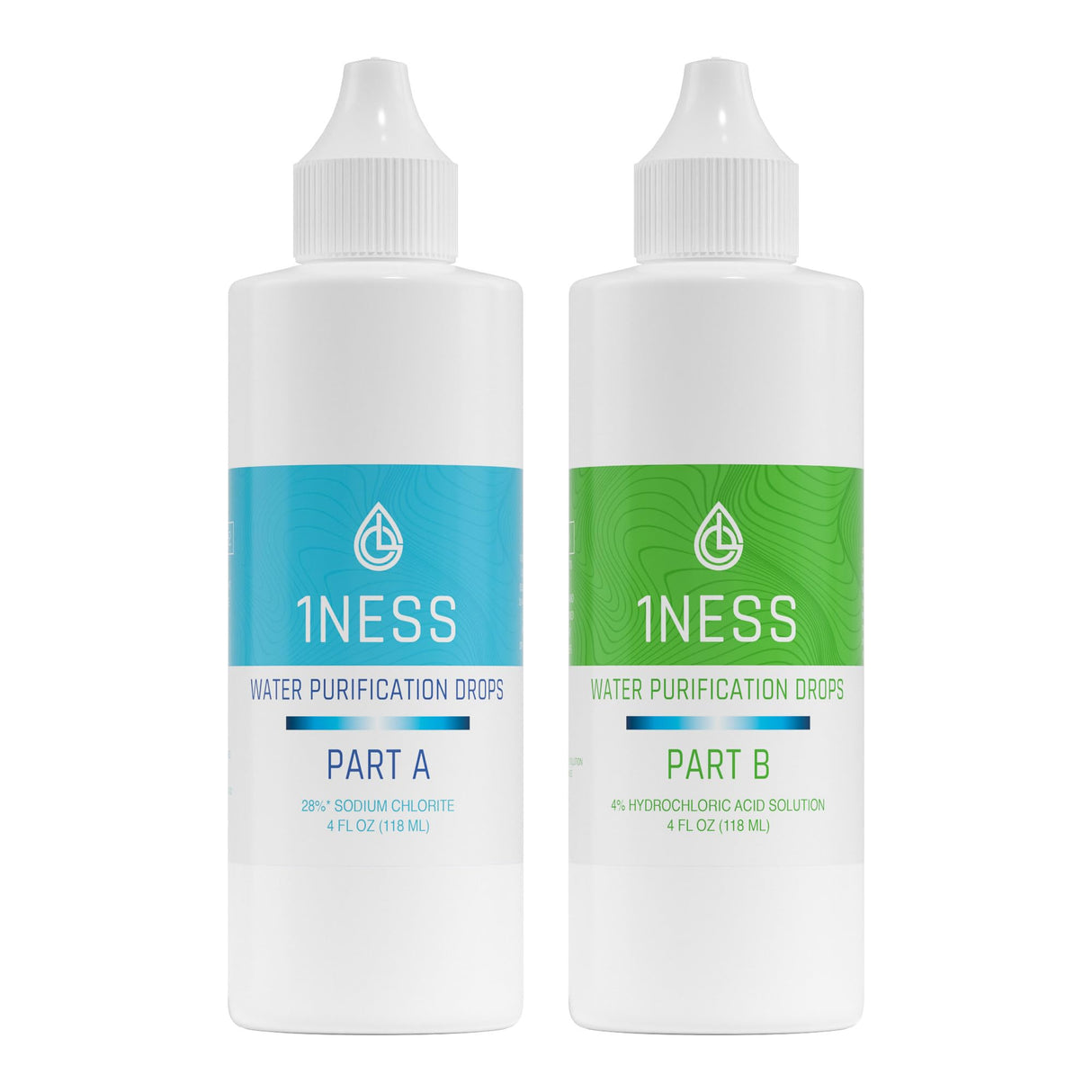 Chlorine Dioxide Kit - Hydrochloric Acid 4% and Sodium Solution (1x 4oz Solution A + 1x 4oz Solution B)