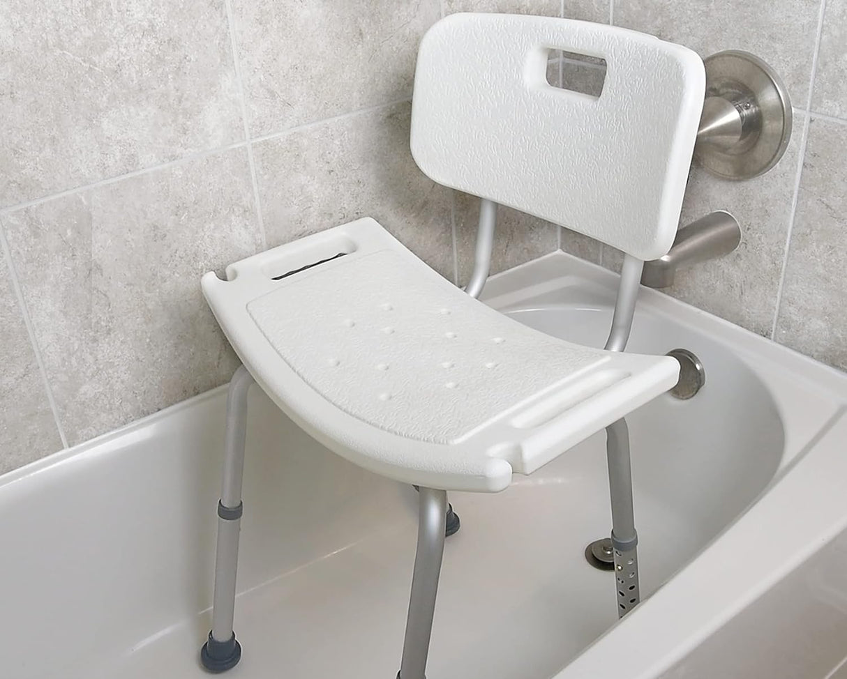 FSA/HSA Eligible, Vaunn Tool-Free Assembly Adjustable Shower Chair Spa Bathtub Seat Bench with Removable Back