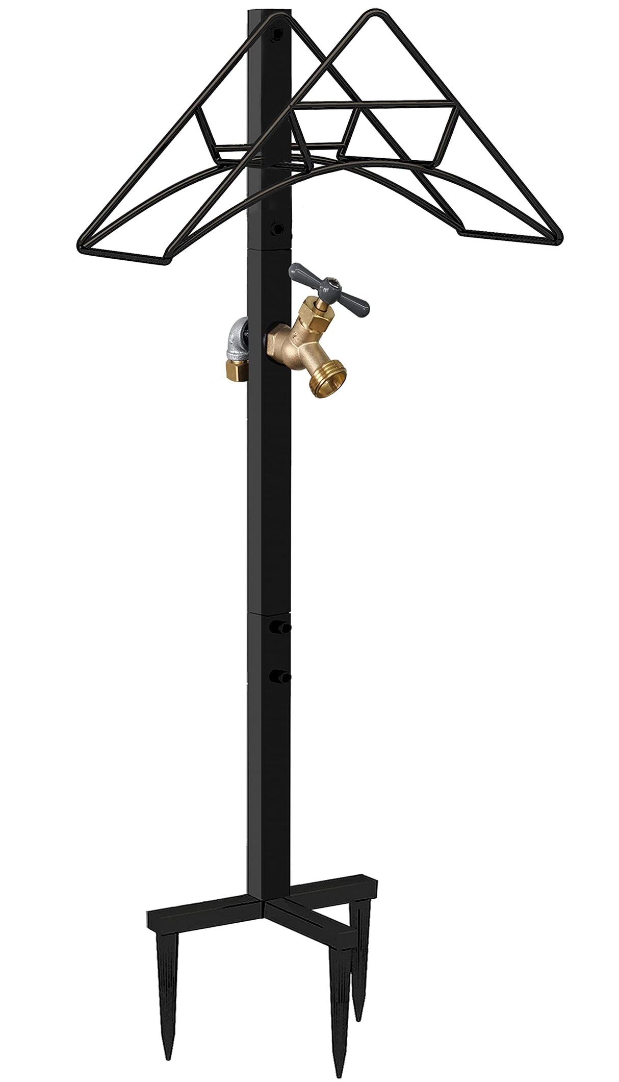 Artigarden Garden Hose Holder Stand with Brass Spigot Faucet Freestanding