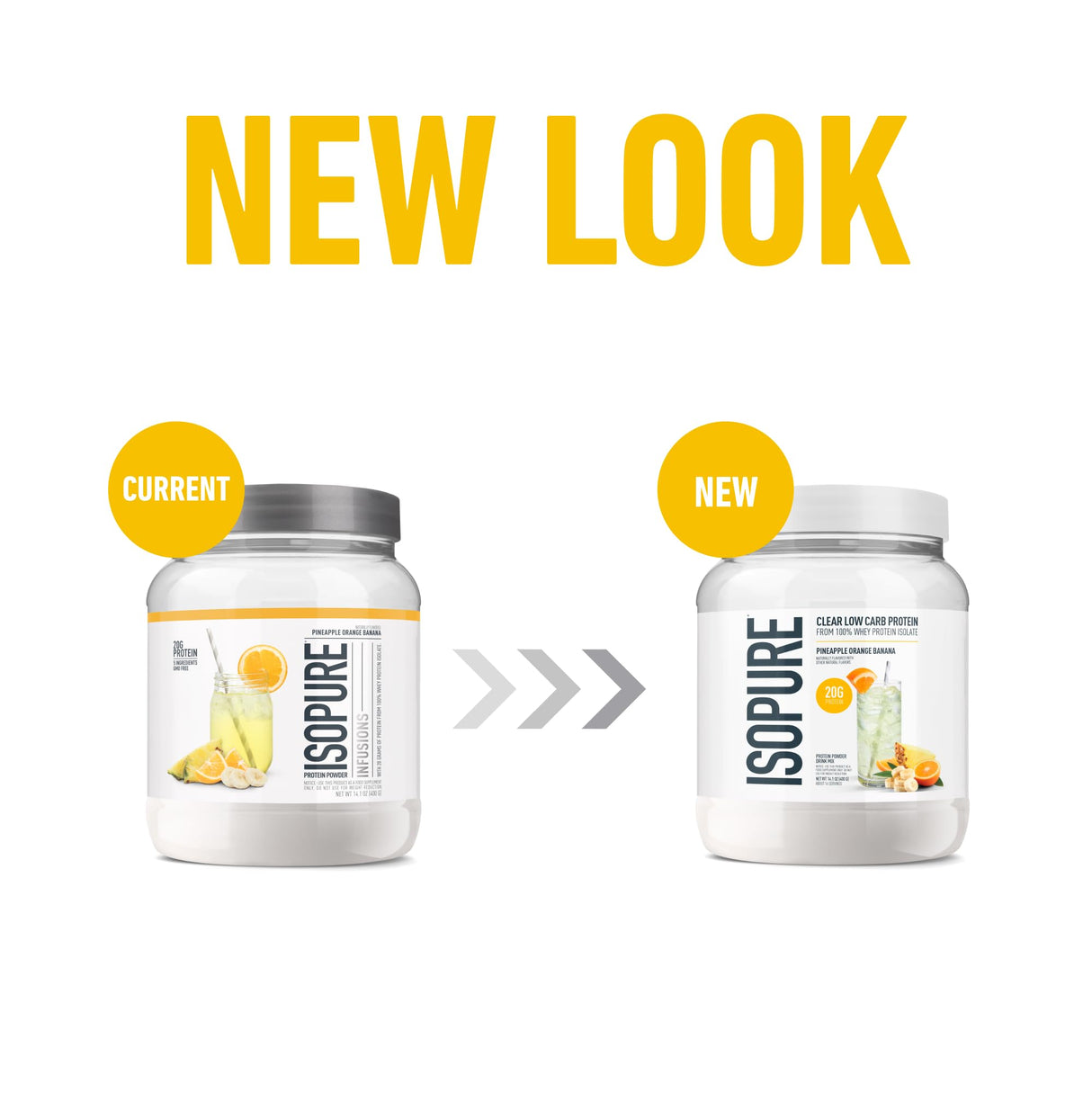 Isopure Infusions, Refreshingly Light Fruit Flavored Whey Protein Isolate Powder, "Shake Vigorously & Infuses in a Minute", Pineapple Orange Banana, 16 Servings