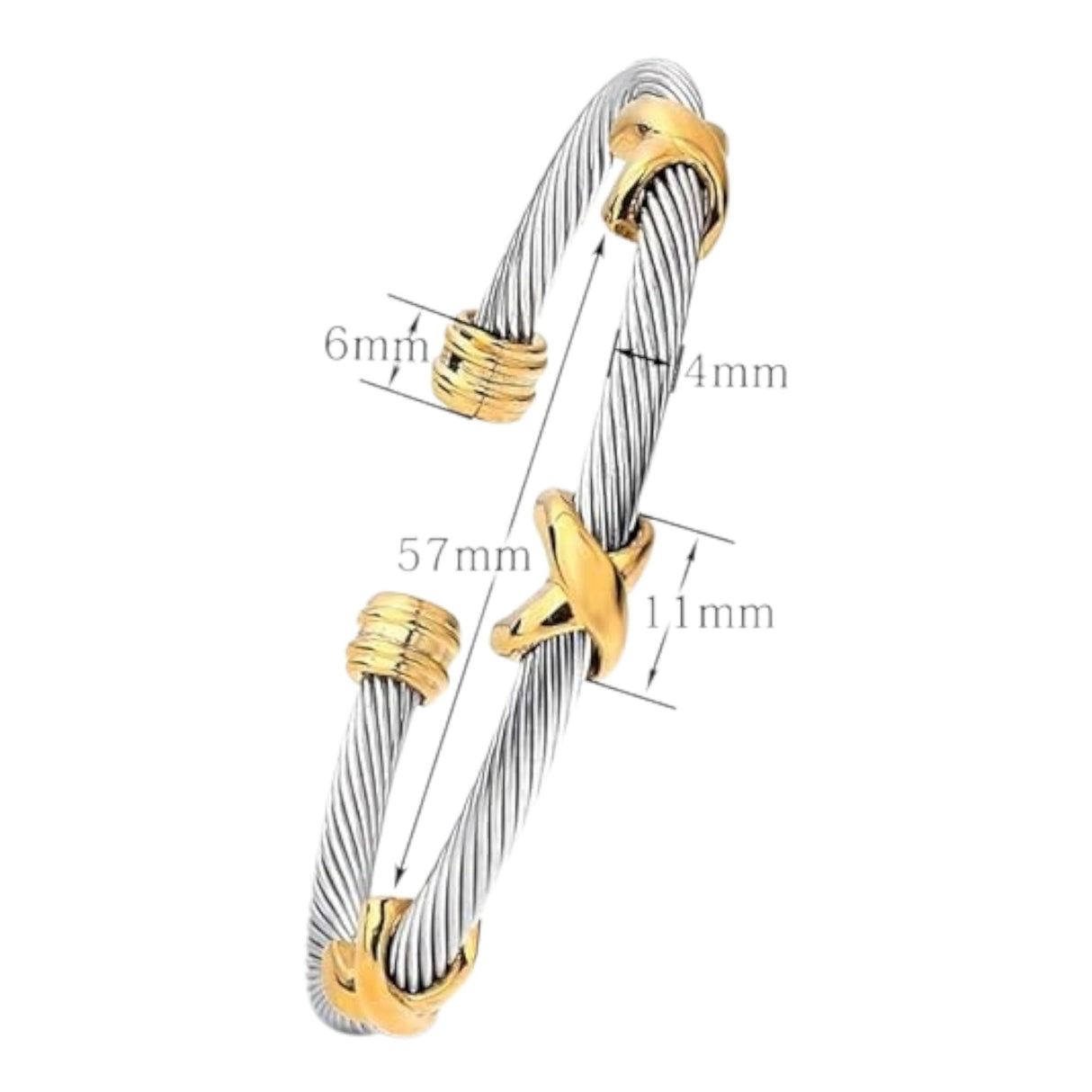 EGO VINA Multi Twisted Cable Wire Cross Bracelet For Women Men Classic Stainless Steel Fashion Stackable OPen Bangle Open Cuff Bangles Vintage Jewelry