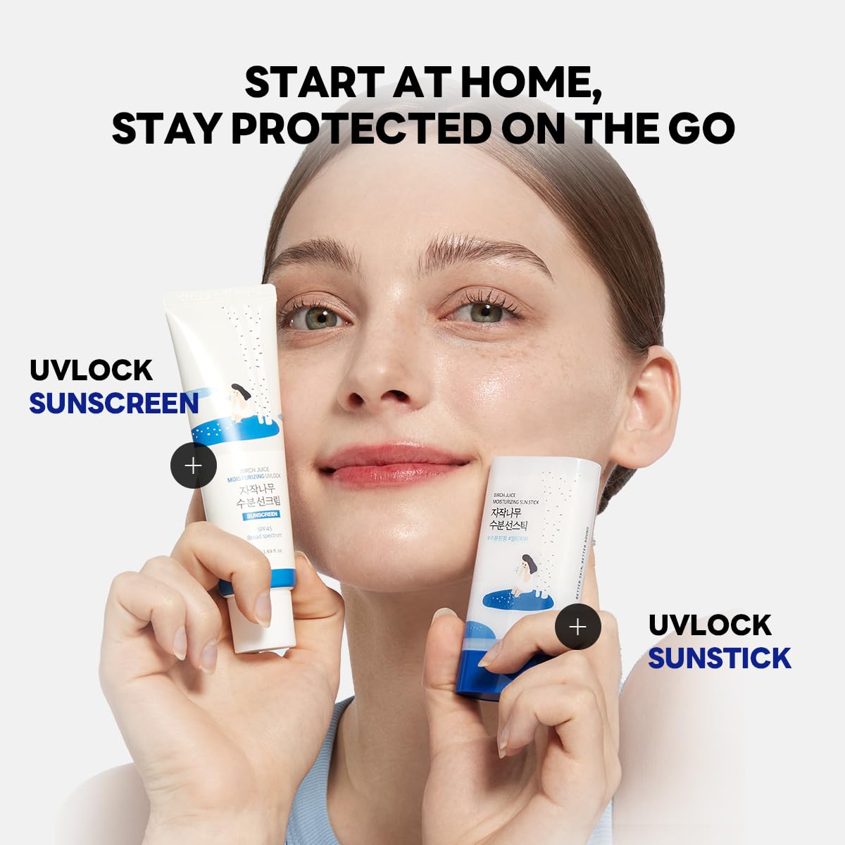 ROUND LAB Birch Juice Moisturizing UVLock Sun Stick 19g, 0.67oz. | Korean sunscreen, No White Cast, Strong UV Protection, portable sunscreen, Non-Toxic sunstick, Perfect for Outdoor activities