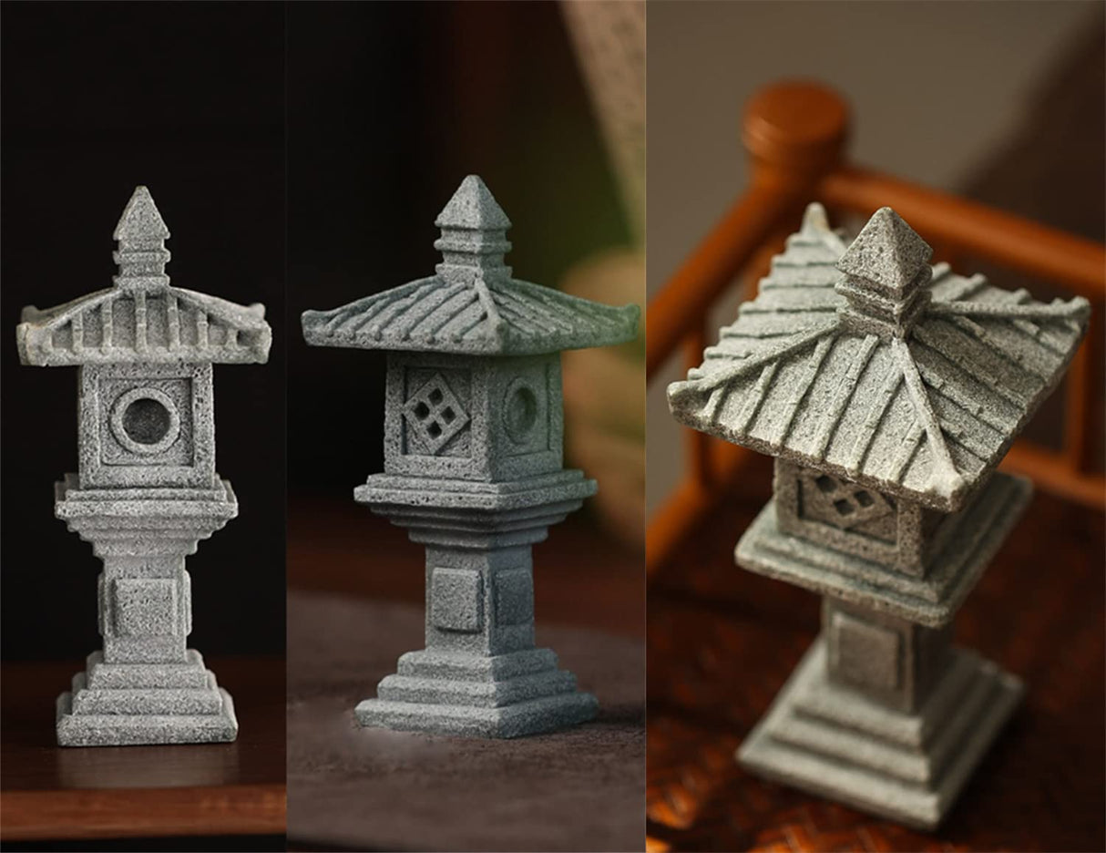 Sdeetesamjun Miniature Fairy Garden Decoration Set,3 Japanese Lantern,10 Stepping Stone Mini Fairy Decor for Garden & Patio Micro Landscape Yard Bonsai Decoration