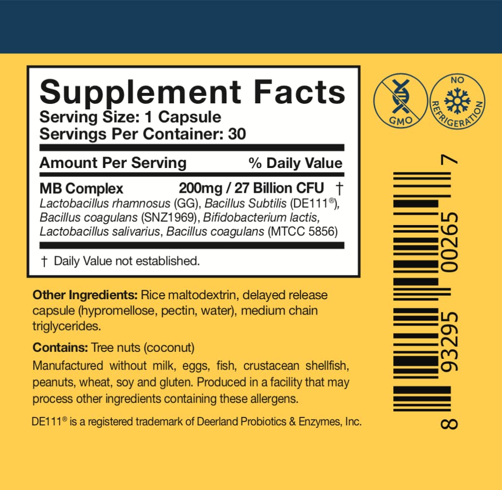 Researched Nutritionals Probiotics for Digestive Health - Multi-Biome - Live & Spore Based Probiotics for Gut Health & Immune Support + Healthy Histamine & Cytokine Activity (30 Capsules)