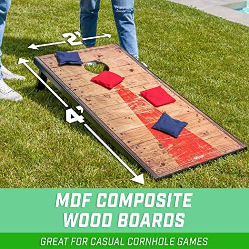 GoSports Portable Cornhole Sets, 8 Styles – Choose 4 x 2 ft or 3 x 2 ft - Boards Include 8 Bean Bags, Travel Case, and Game Rules