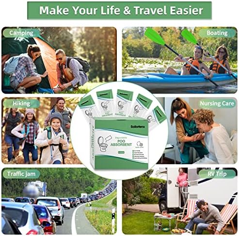 Poo Absorbent for Portable Toilet, Camping Toilet Chemicals, Eco Degradable Absorbent Gel Liquid Waste Gelling and Deodorizing Absorbent Emergency Toilet Waste Treatment