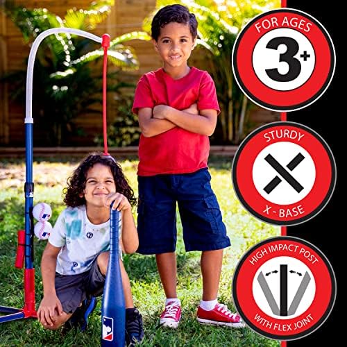 Franklin Sports Grow-with-Me Kids Baseball Batting Tee + Stand Set for Youth + Toddlers - Youth Baseball, Softball + Teeball Hitting Tee Set for Boys + Girls