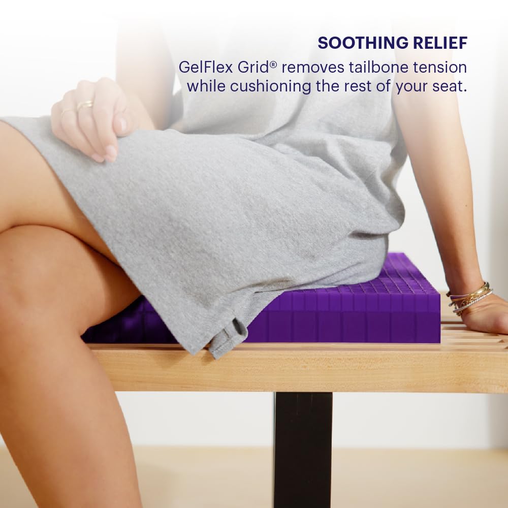 Purple Double Seat Cushion | Pressure Reducing Grid Designed for Ultimate Comfort | Designed for Office Chairs | Made in The USA