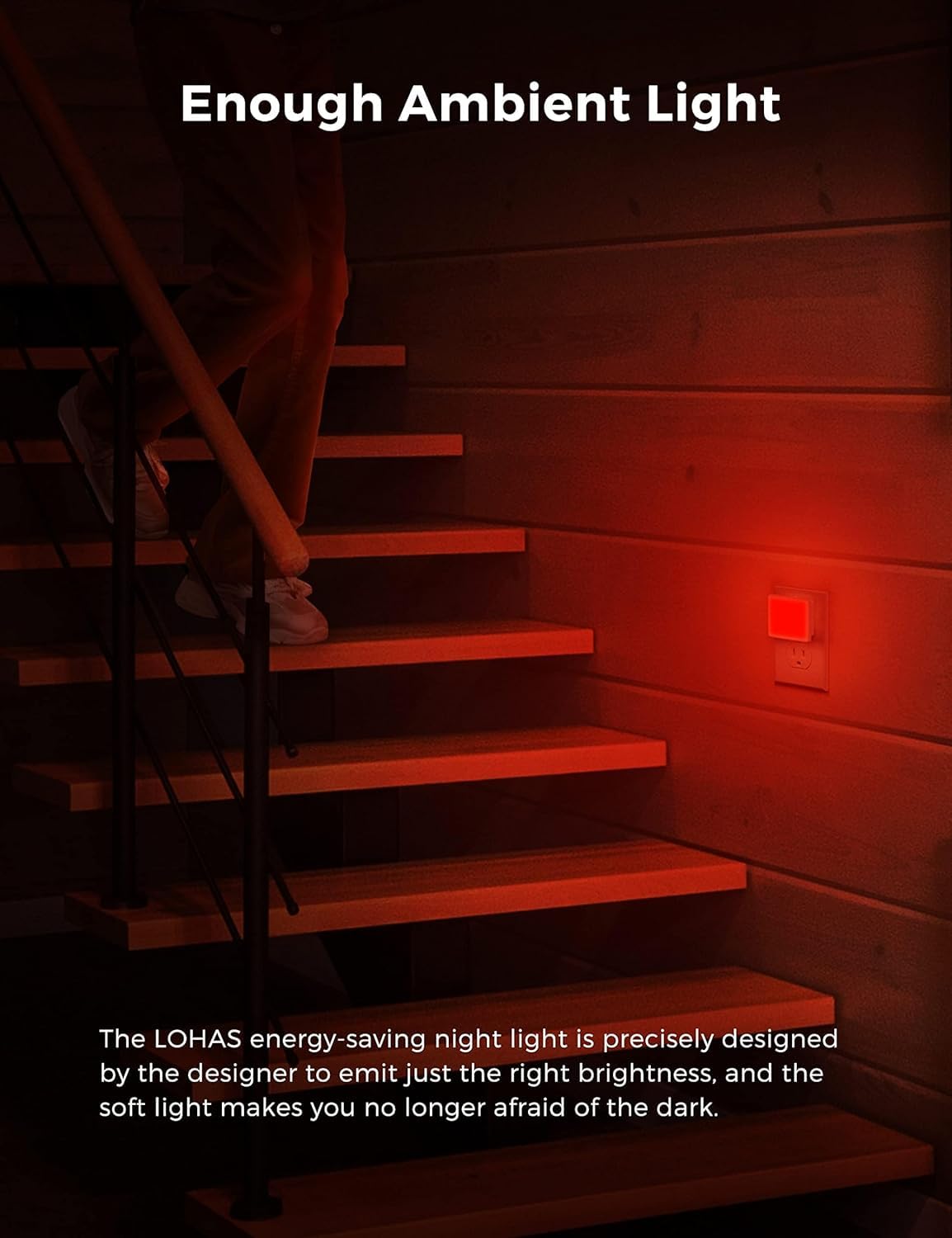 L LOHAS LED Red Night Lights Plug into Wall 6-Pack, 0.3W Plug in Night Light, Dusk to Dawn, Bright Nightlight Auto-On/Off, for Adults Kids Room Bedroom Bathroom Hallway Christmas, Non-Dim