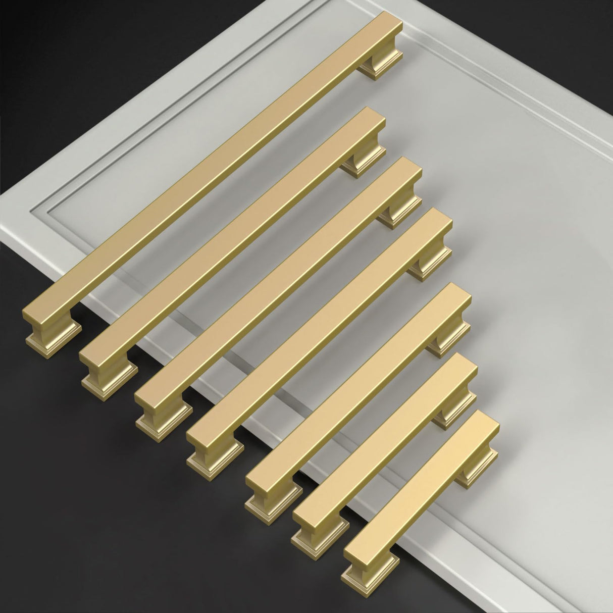 Amerdeco 10 Pack Brushed Gold Cabinet Pulls 3-3/4 Inch(96mm) Hole Center Drawer Pulls Cabinet Hardware Kitchen Cabinet Handles for Bathroom ZH00013