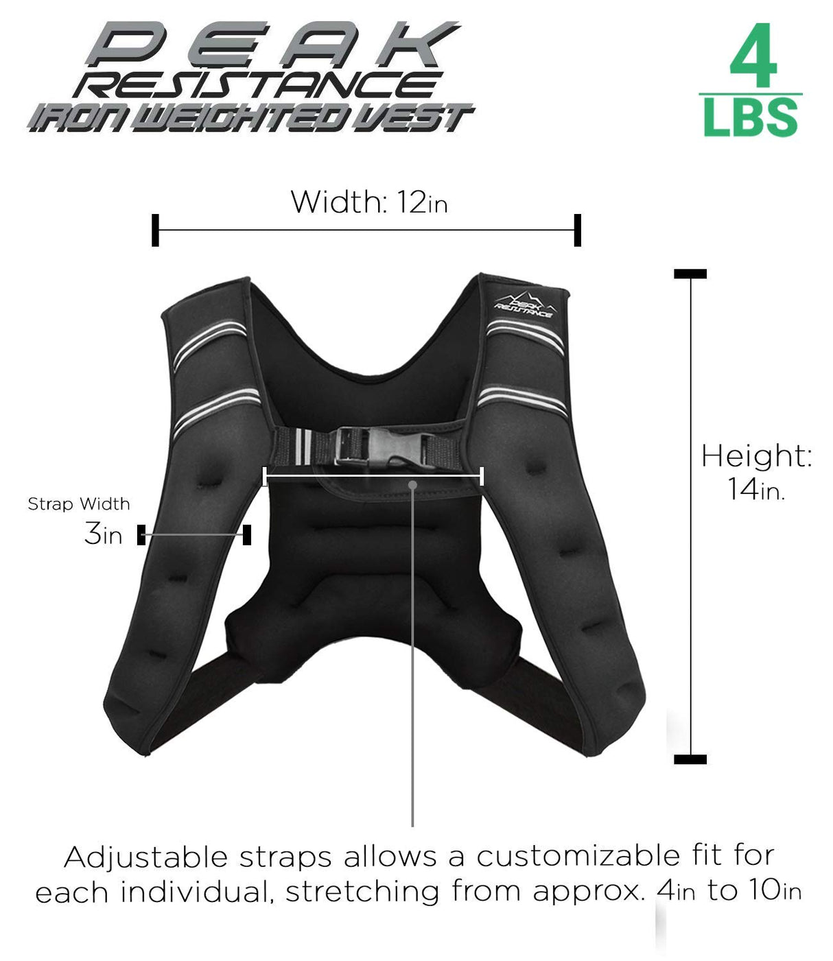 Aduro Sport Weighted Vest Workout Equipment, 4lbs/6lbs/12lbs/20lbs/25lbs Body Weight Vest for Men, Women, Kids (4 Pounds (1.81 KG))