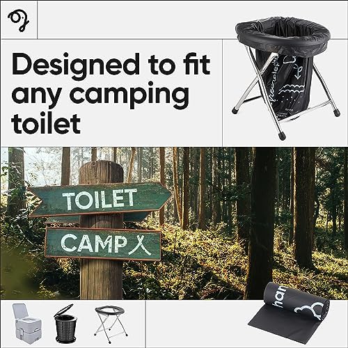 Green Elephant Portable Camping Toilet Bags – Compostable Potty Bags for Portable Toilet, Wag Bag Human Waste Kit, Fits 5-Gallon Buckets, Biodegradable Outdoor Waste Solution, 15 Count, 8 Gal