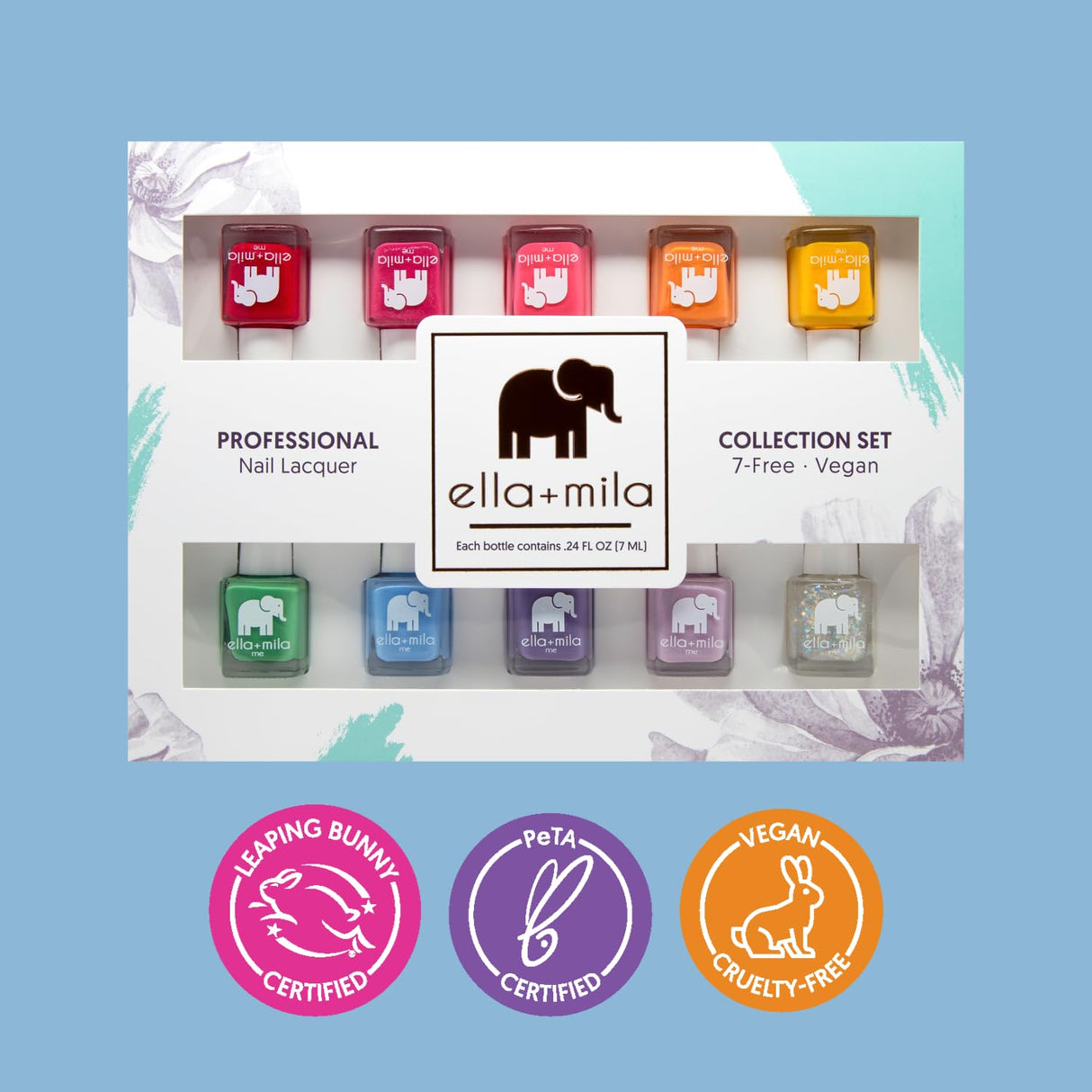 ella+mila Professional Nail Polish Set - Quick Dry Nail Polish - Long-Lasting & Chip Resistant Nail Polish Kit (Me Collection - 10 Pack - 0.24 fl oz each)