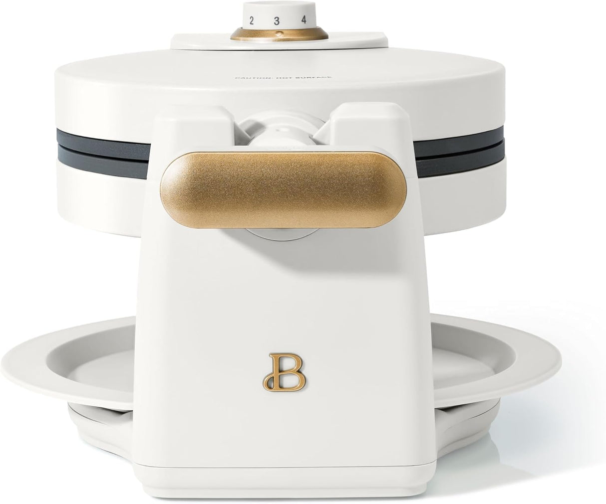 Beautiful Rotating Belgian Waffle Maker, White Icing by Drew Barrymore Makes 1-Inch Thick Waffles, Stainless Steel (White Icing)