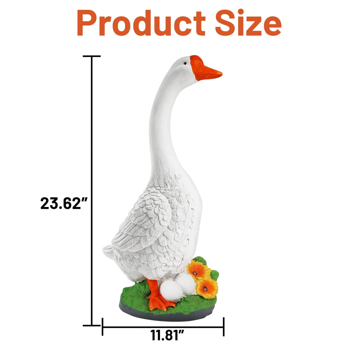 vchin Large Porch Goose Statue, 23 inch Large Porch Goose Statue, Suitable for Porch, Balcony, Courtyard, Garden, Lawn Decor Unique Housewarming Gift