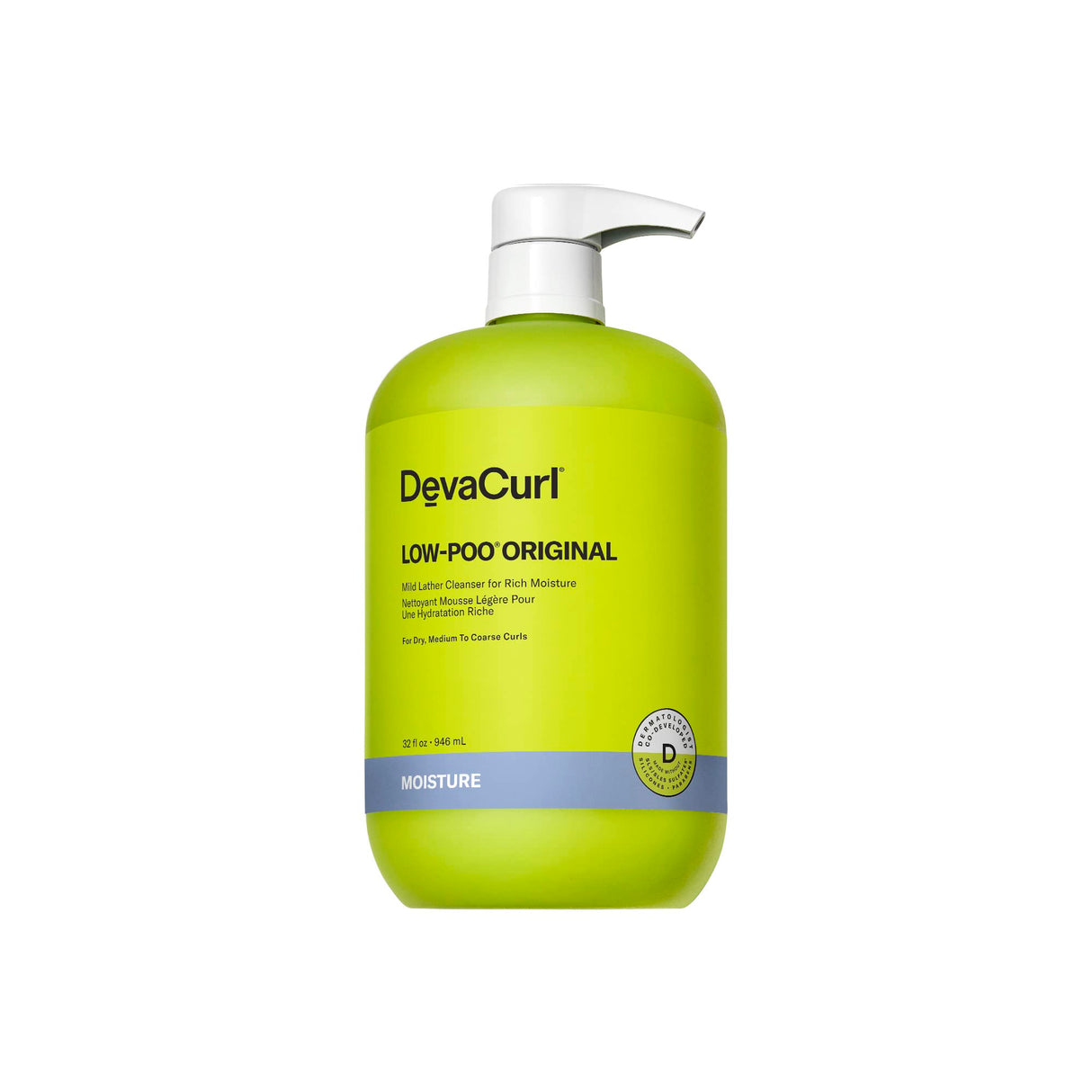DevaCurl Low-Poo Original Mild Lather Cleanser for Rich Moisture, Green Oasis, 32 fl. oz.