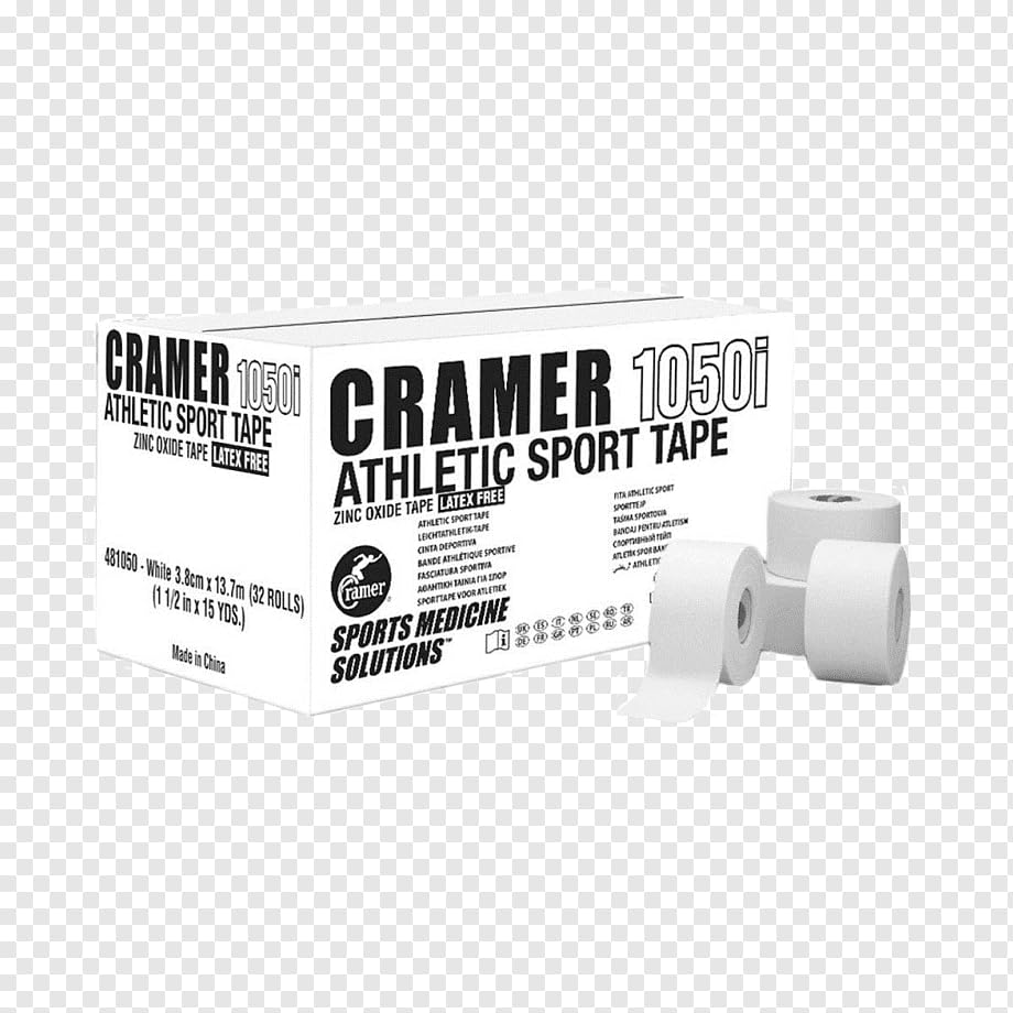Cramer Team Color Athletic Tape, White, For Ankle, Wrist, and Injury Taping, Helps Protect and Prevent Injuries, Promotes Faster Healing, Athletic Training First Aid Supplies, 1.5", Bulk 32 Roll Case