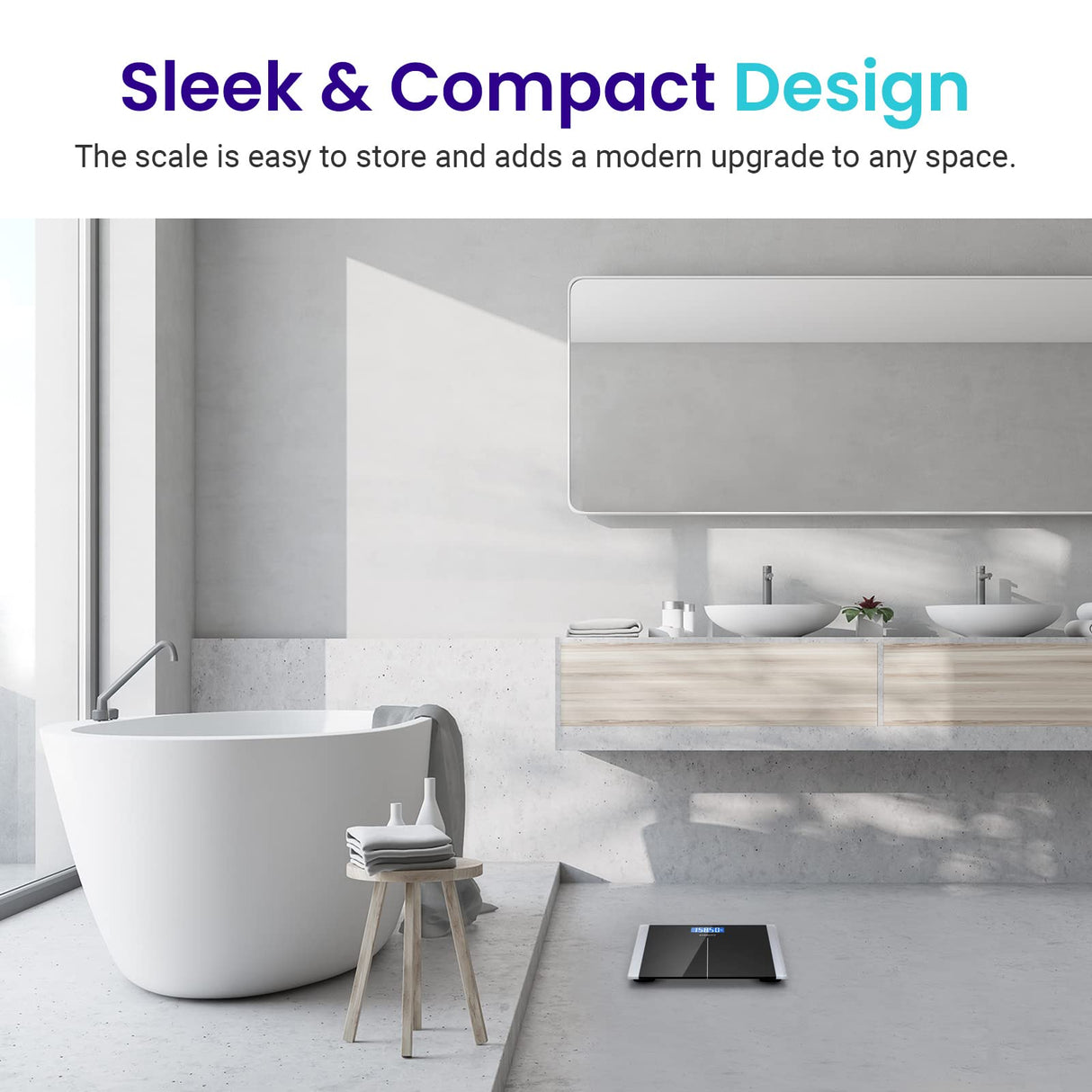 Etekcity Bathroom Scale for Body Weight, Highly Accurate Digital Electronic Weighing Machine for People, LCD Display, Large Size, 6mm Tempered Glass for Safe Home Use, Batteries Included, 400 lbs