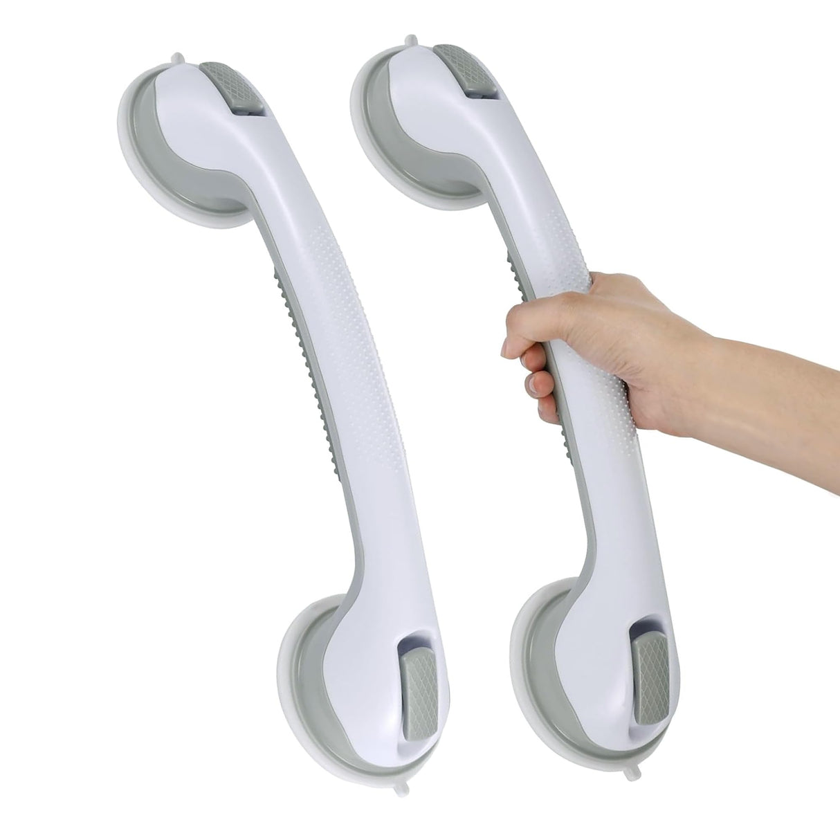Grab Bars for Bathtubs and Showers, Heavy Duty Shower Handle 2 Pack 16 Inch Suction Cup, Removable Bar Bath Handrails for Seniors and Elderly Handicap, Bathroom Safety Grips No Drilling Waterproof