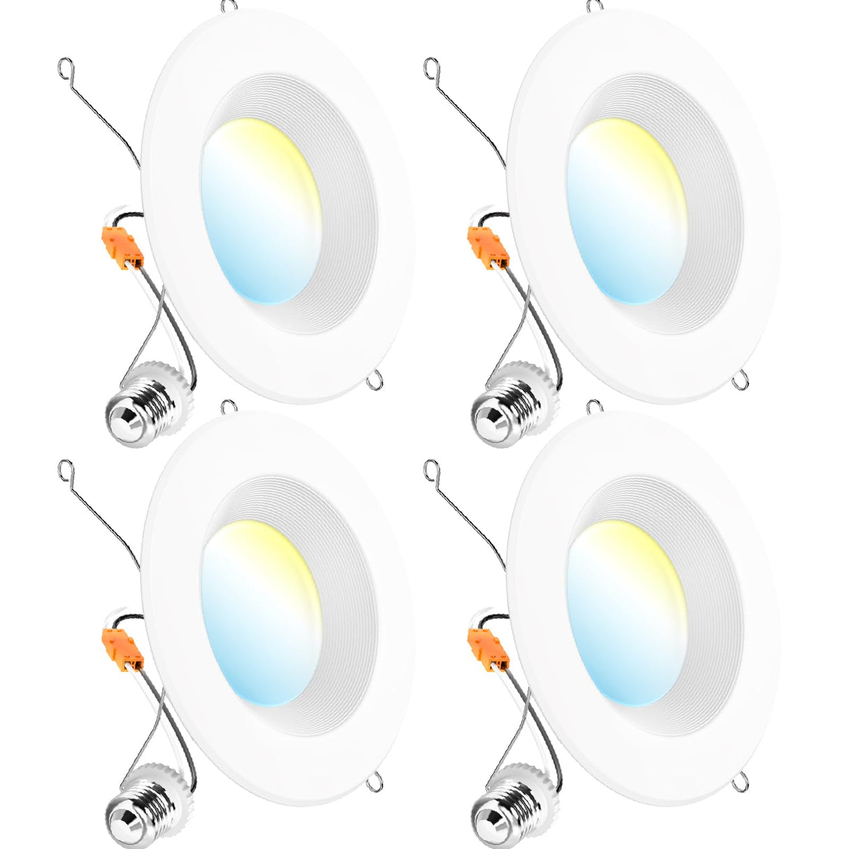 Sunco LED Recessed Lighting 6 Inch, Retrofit Can Lights, 965LM, 13W (100W Equivalent), Selectable CCT 2700K/3000K/3500K/4000K/5000K, Dimmable, Baffle Trim, Damp Rated UL 4 Pack