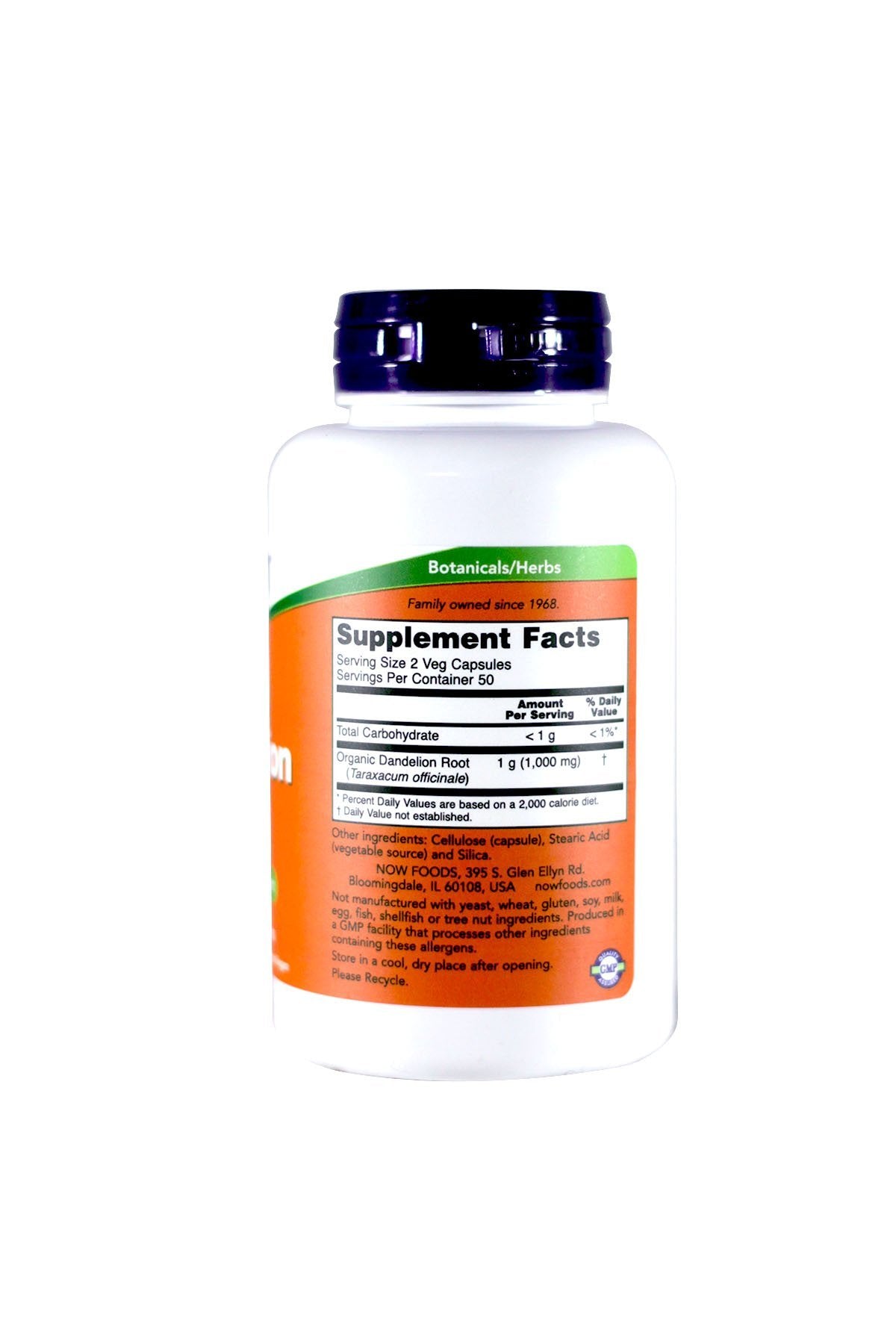 NOW Dandelion Root 500mg, 100 Capsules (Pack of 3)