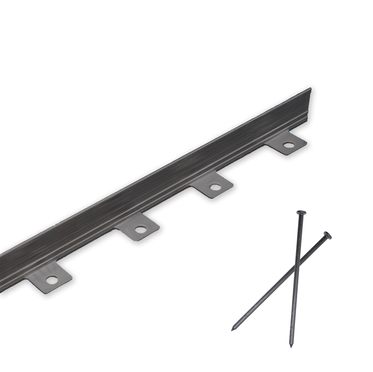 EasyFlex Aluminum No-Dig Landscape Edging for Landscape or Paver Projects, 10 Metal Edging Pieces with Spikes, 50 Feet, Black