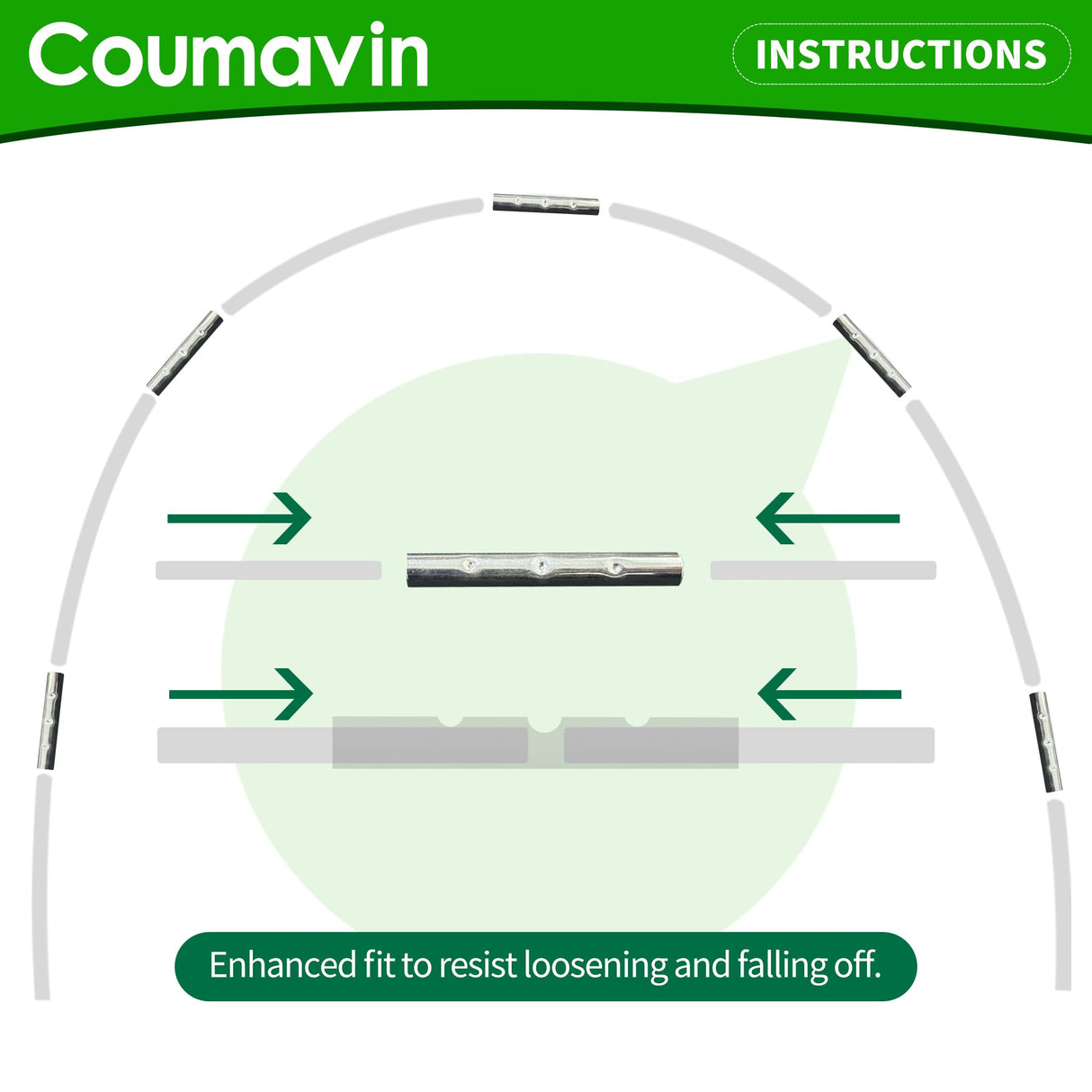8FT Rust-Free Fiberglass Garden Hoops -72 PCS DIY Grow Tunnel Kit for Raised Beds, Row Cover Support with Connectors/Clips, Sun Shade &Year-Round Plant Protection, White
