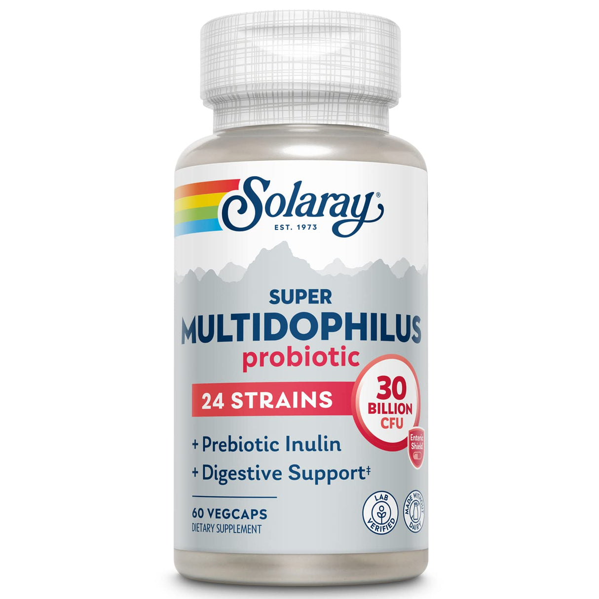 SOLARAY Super Multidophilus 24 Strain Probiotic | 30 Billion CFU | Healthy Gut Support | 30 Serv | 60 Enteric VegCaps