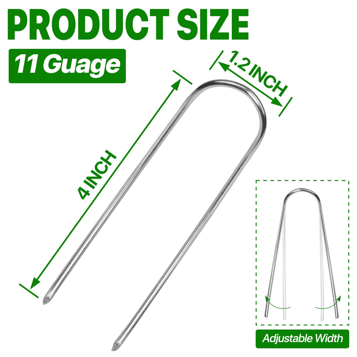 TiTifield 4 Inch U Shape Garden Stakes Irrigation Tubing Stakes 180 Pack
