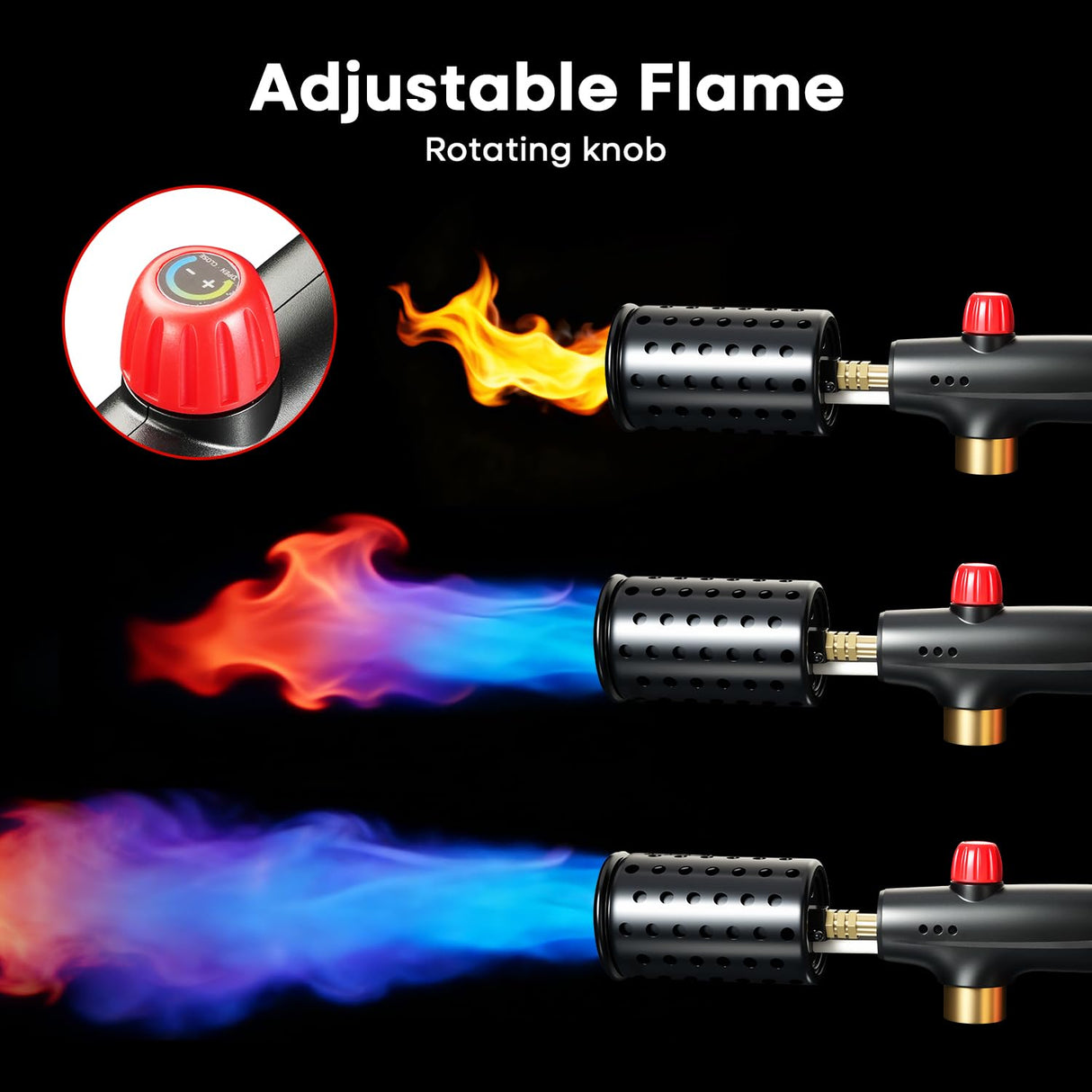 Annatuoli Propane Torch, Cooking Blow Torch Gun with a Safety Lock, Charcoal Lighter, Flame Thrower, Kitchen Food Torch Head for Grill, Sous Vide, BBQ (Tank Not Included) (Platinum)