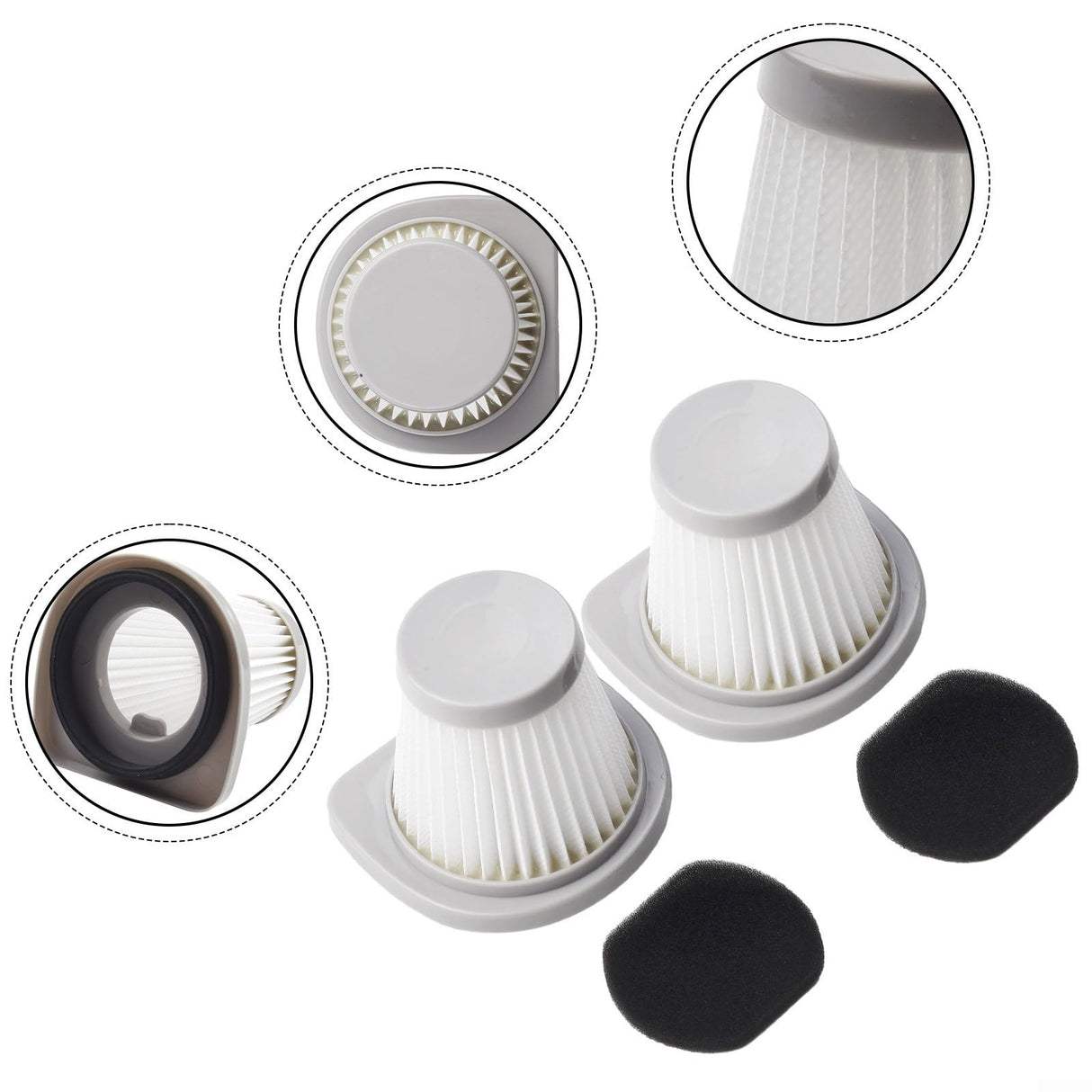 Oniissy 2 PACK Bush Stick Vacuum Cleaner Compatible with for Hoover VSC02B16T-30 Filter Replacement Part Washable & Reusable