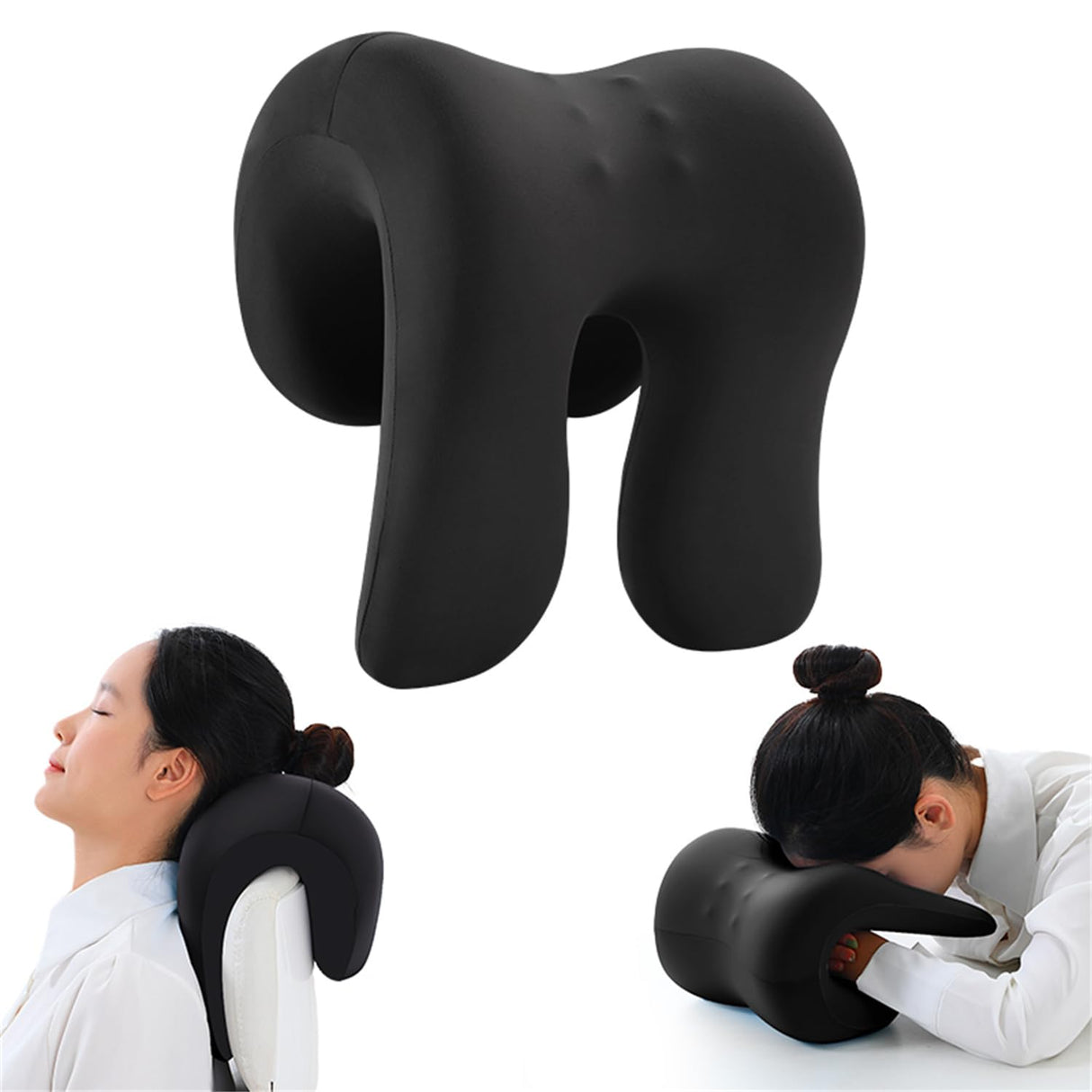 chislim Neck Support for Office Chair,Memory Foam Desk Pillow for Napping,Washable Cover,Fits Most Office Chair (Black)