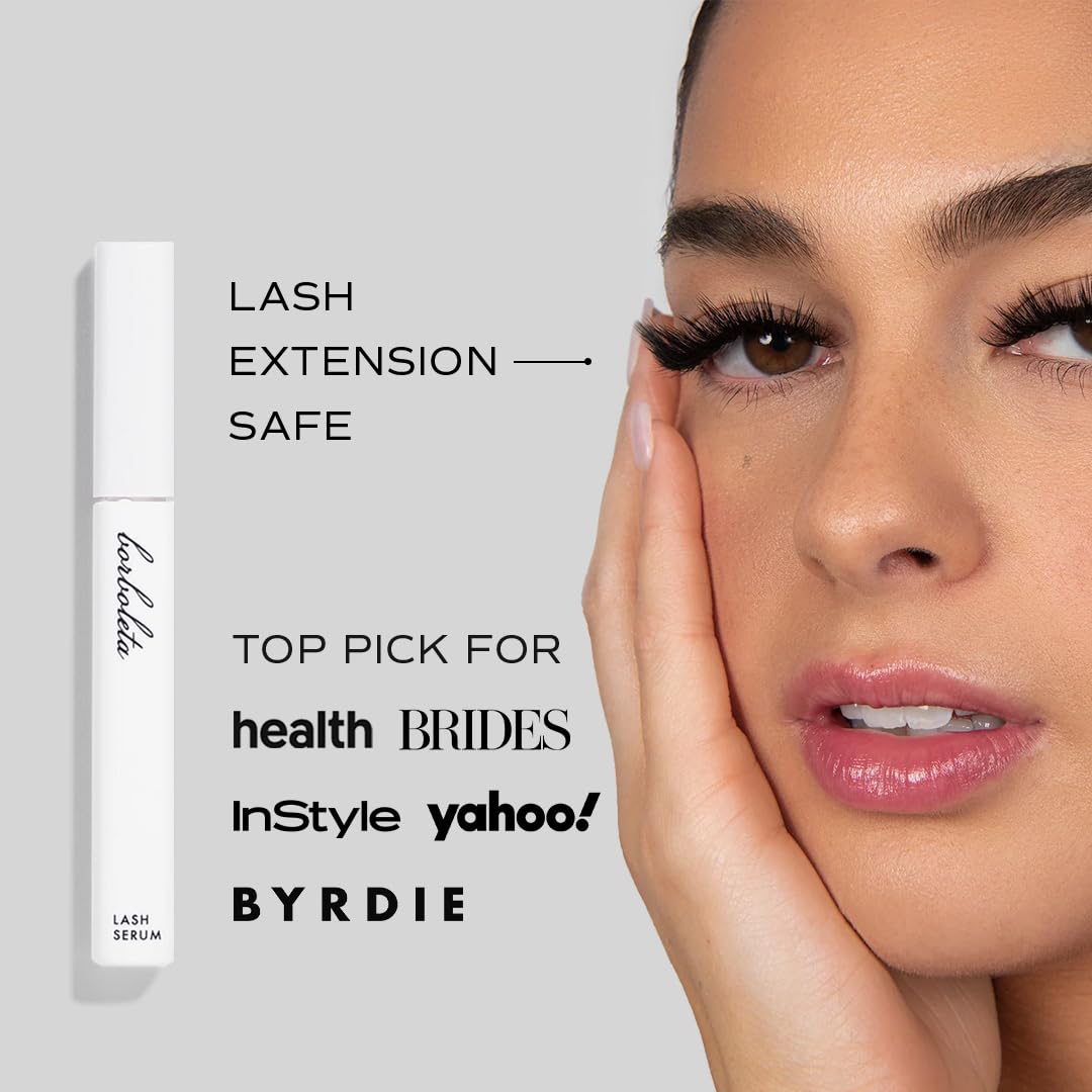Borboleta Lash Serum, Eyelash Serum for Longer, Thicker, and Fuller Looking Natural Eyelashes, (Full Size, 3 Month Supply)