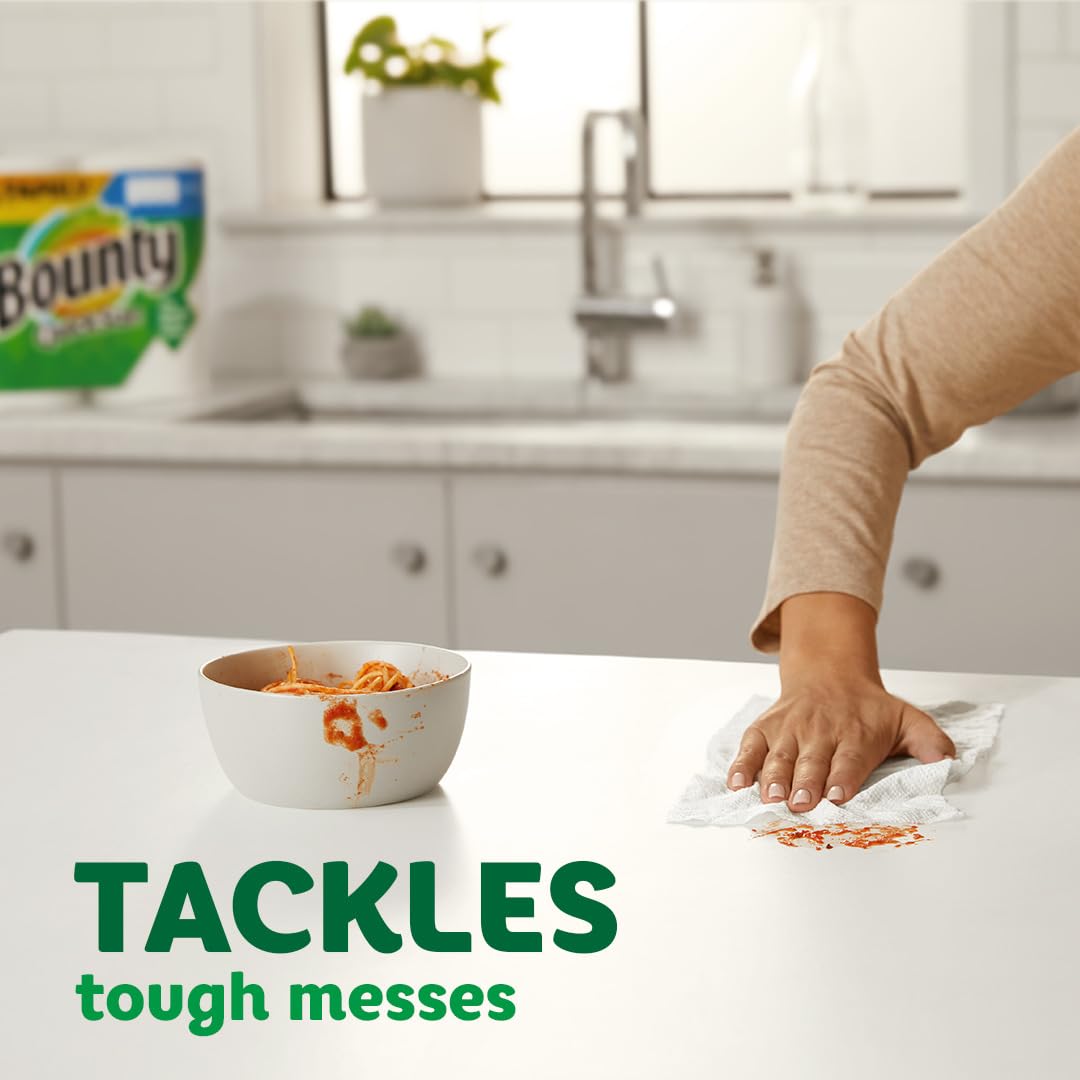 Bounty Paper Towels Quick Size, White, 16 Family Rolls = 40 Regular Rolls (Packaging May Vary)