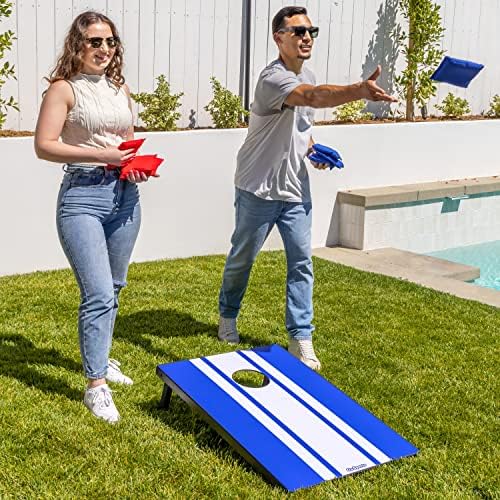 GoSports Portable Cornhole Sets, 8 Styles – Choose 4 x 2 ft or 3 x 2 ft - Boards Include 8 Bean Bags, Travel Case, and Game Rules