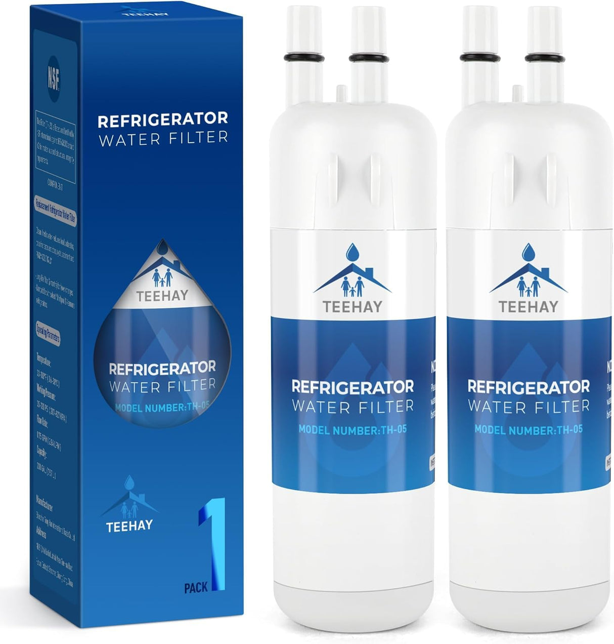 TEEHAY W10295370A Water Filter Replacement, Compatible with Whirlpool EDR1RXD1, EDR1RXD1B, EveryDrop Filter 1, W10295370, Whirlpool WHR1RXD1, KitchenAid KAD1RXD1, P8RFWB2L, P8WB2L, 2 Pack
