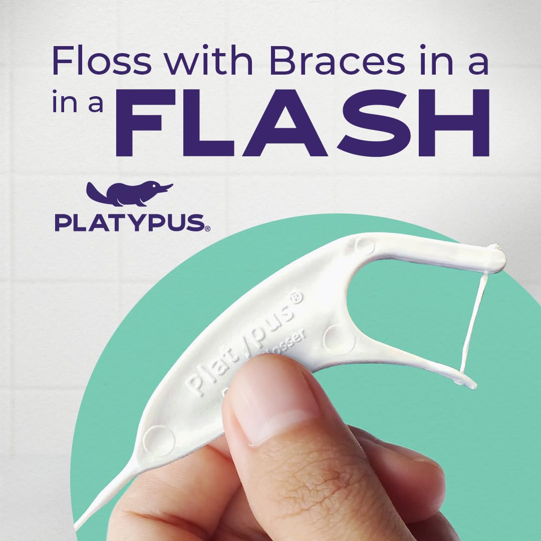 Platypus Orthodontic Flossers for Braces Family Pak - Unique Structure Fits Under Arch Wire, Increase Flossing Compliance, Floss Teeth in Less Than Two Minutes - 75 3-Count Flossers (225 Total)