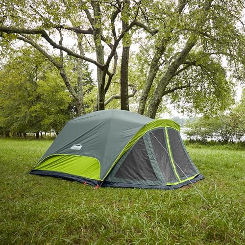 Coleman Skydome Camping Tent with Screened Porch & 5-Minute Setup, Weatherproof 4/6/8 Person Tent with Rainfly & Carry Bag, Made of PFAS-Free Materials