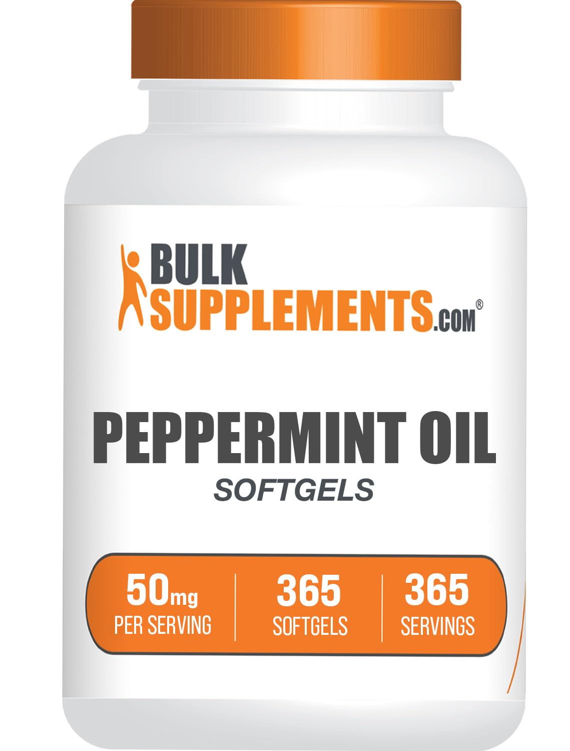 BulkSupplements.com Peppermint Oil Softgels - Peppermint Supplement, Peppermint Oil Pills, Peppermint Oil Capsules 50mg - Gluten Free, 1 Softgel per Serving, 365 Count (Pack of 1)