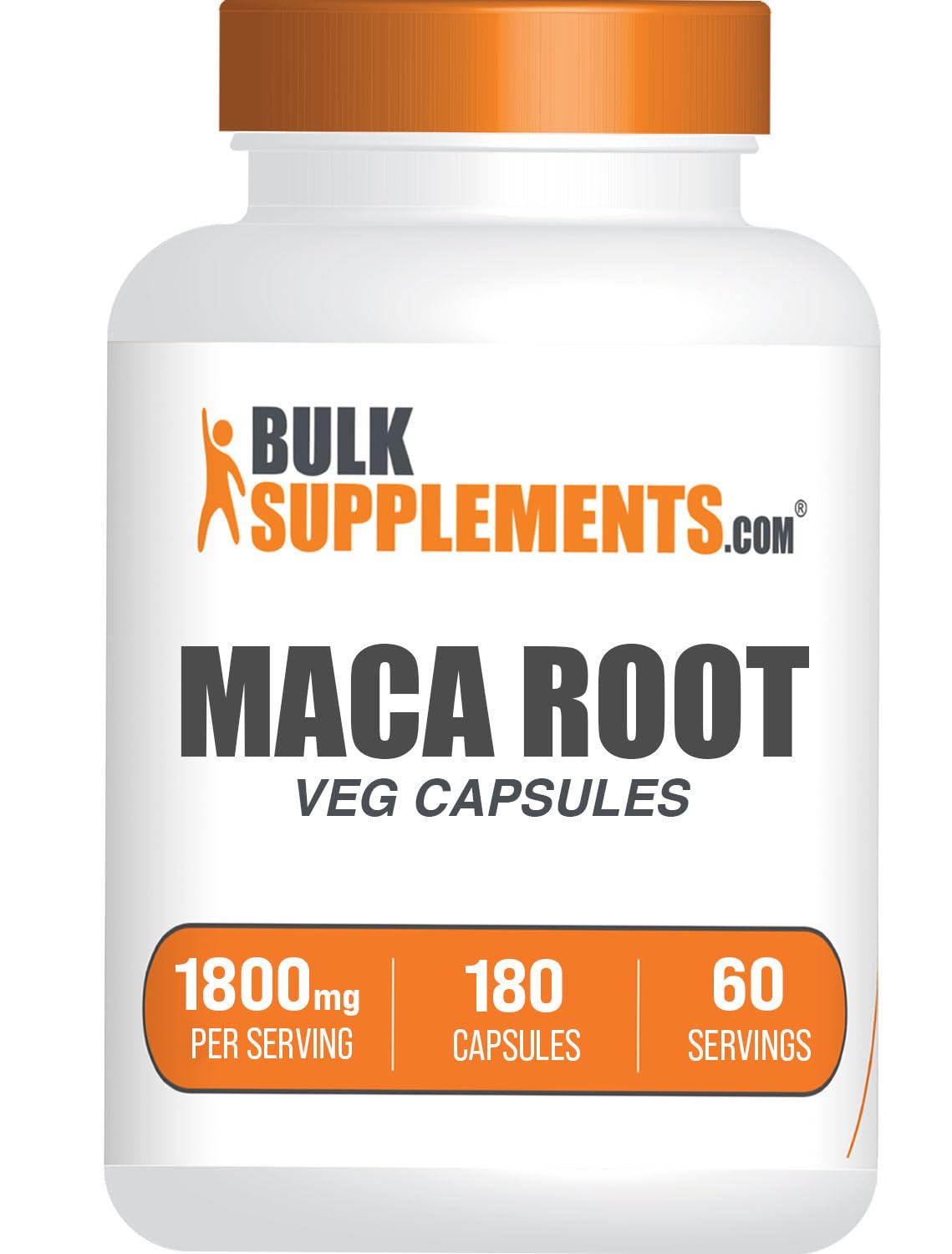 BulkSupplements.com Maca Root Capsules - Maca Supplement, Herbal Supplement, Superfood Supplement - Vegan & Gluten Free, 3 Veg Capsules per Serving, 180 Count (Pack of 1)