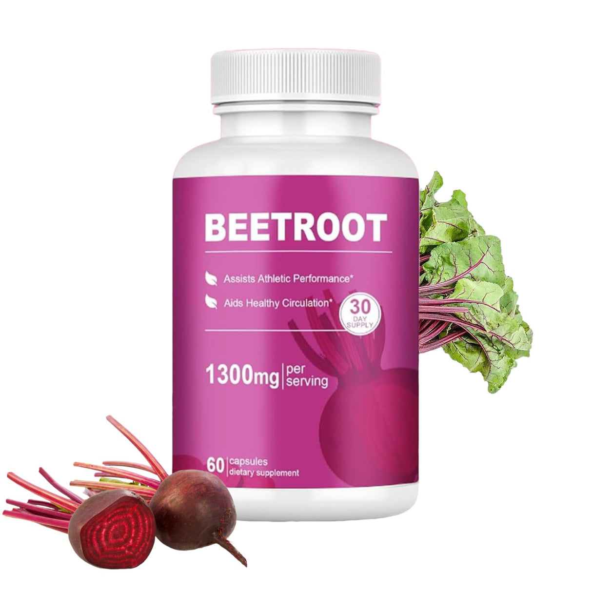 QIANWE Beetroot Capsule Supplement | Beetroot Powder Supplement | Support for Exercise Performance - Vegan, Non-GMO, Gluten-Free - 60 Capsules (1pcs)