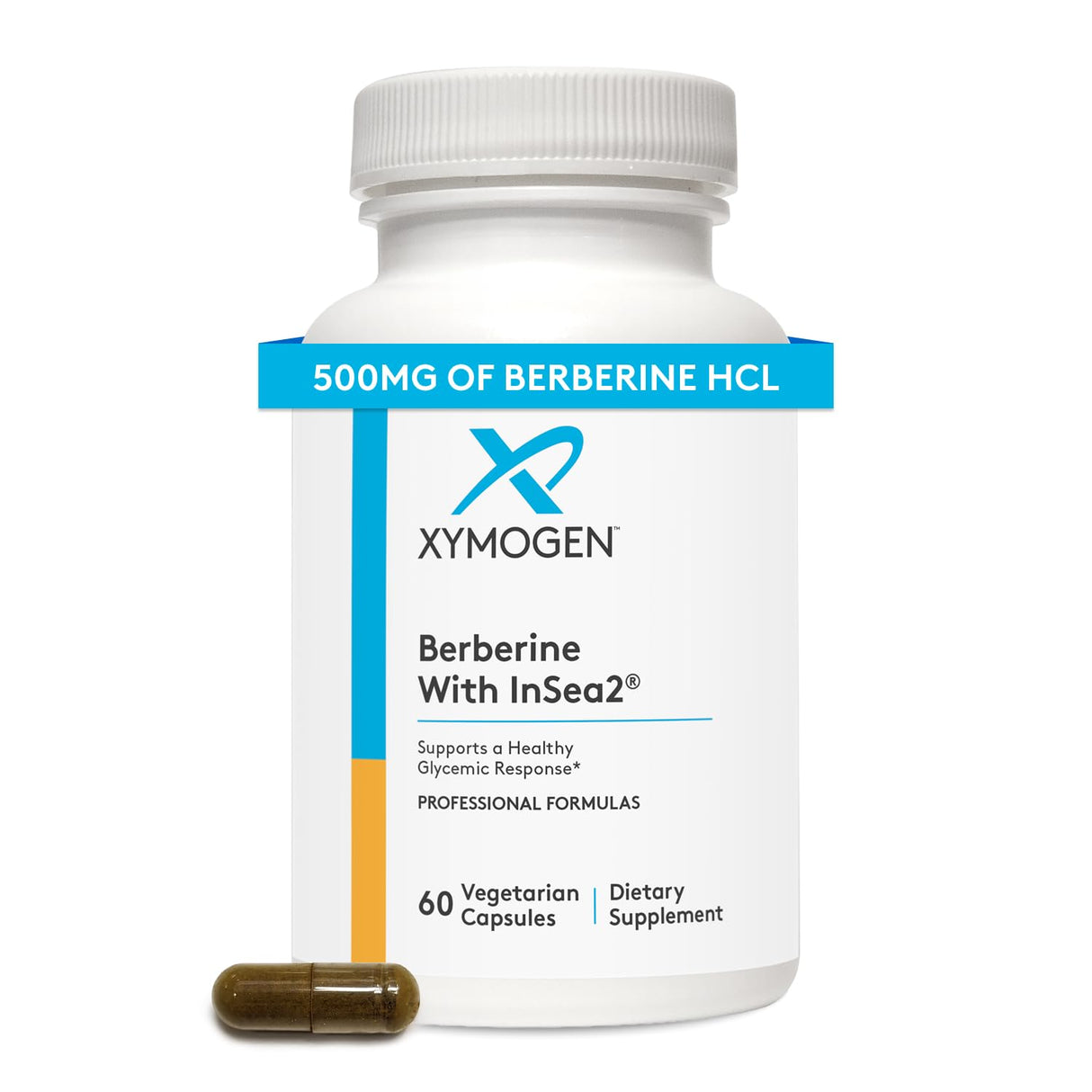XYMOGEN Berberine with InSea2 - Berberine Supplement 500mg - Daily Metabolic Support Supplement - Wildcrafted Brown Seaweed Polyphenols - Support Wellness & Digestive Balance (60 Capsules)