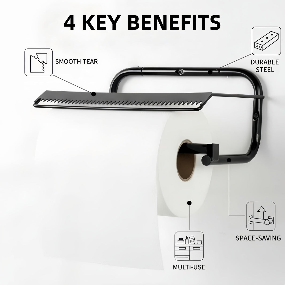 Jumbo Roll Wall Mounted Shop Paper Towel Holder, Wiper Dispenser for Garage and Industrial Use,16.5"x9.8"x8.7"(1 Pack, Black)