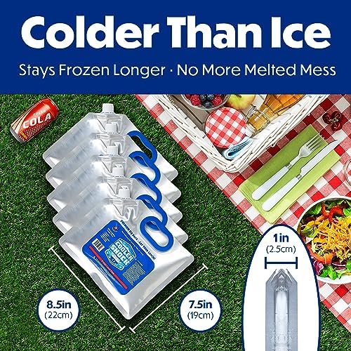 Cooler Shock Reusable Ice Packs for Cooler - Long Lasting Cold Freezer Packs for Coolers and Lunch Boxes - Cooler Ice Packs for Camping Gear, Fishing, Road Trips, Beach Must Haves