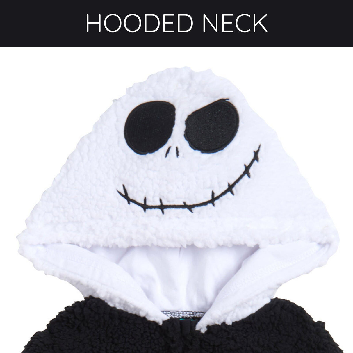 Disney Nightmare Before Christmas Jack Skellington Newborn Baby Boys Cozy Sherpa Zip Up Cosplay Coverall Black 3-6 Months