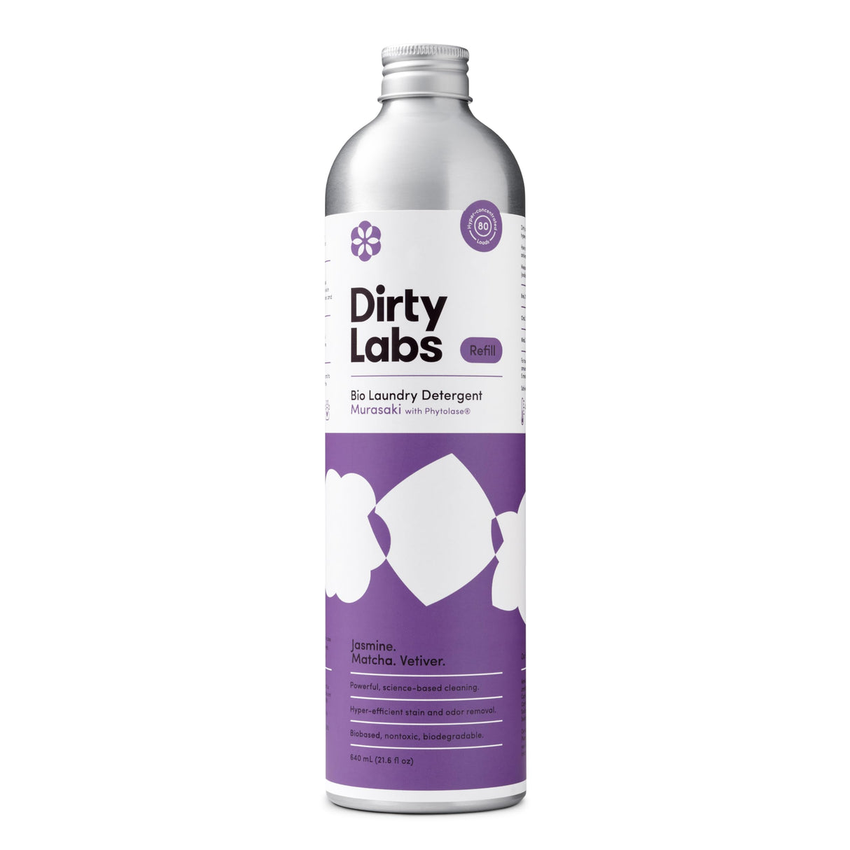 Dirty Labs | Murasaki Scent | Bio-Liquid Laundry Detergent | 80 Loads (21.6 fl oz) | Hyper-Concentrated | High Efficiency & Standard Machine Washing | Nontoxic, Biodegradable | Stain & Odor Removal