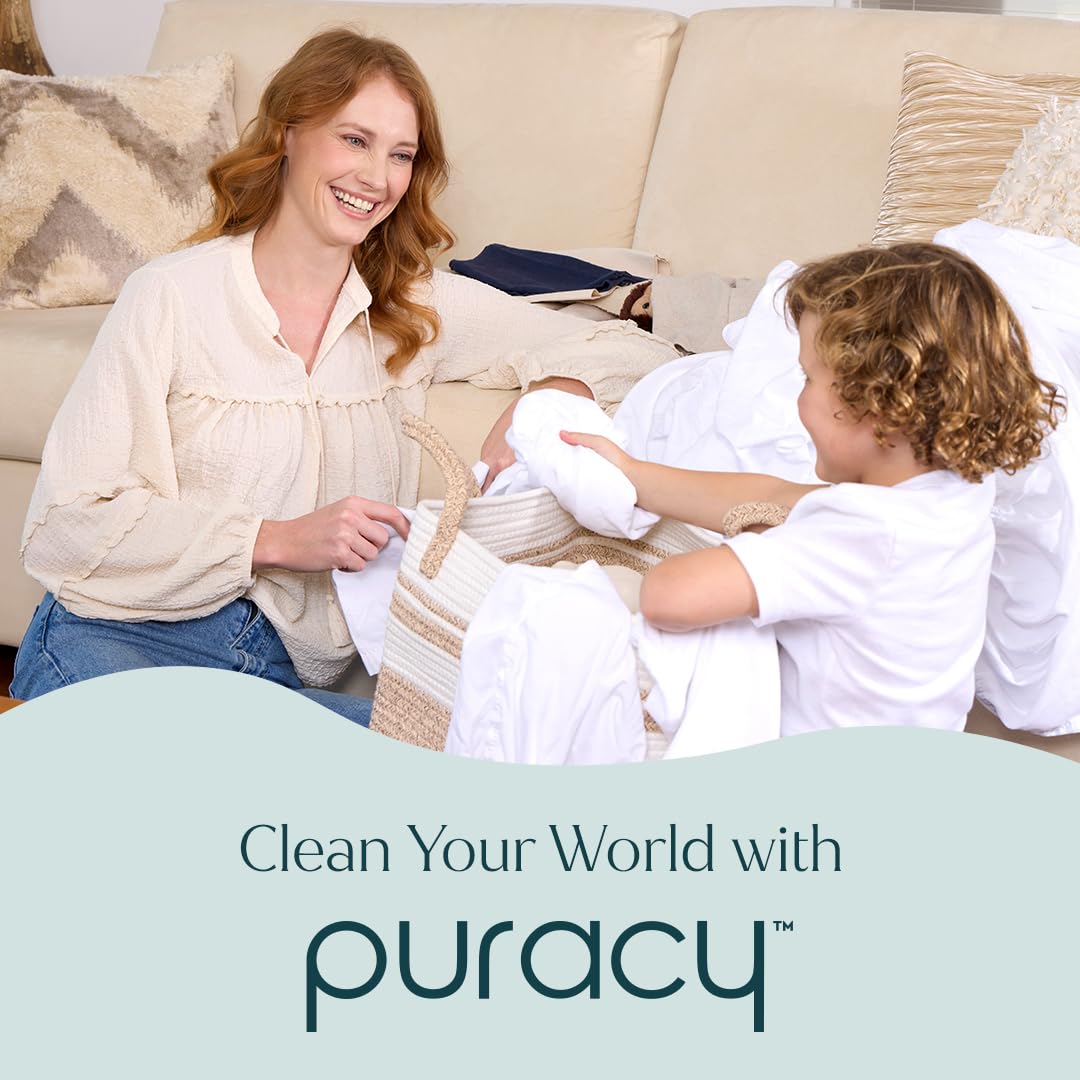 Puracy Laundry Detergent Refill - Enzyme-Powered Liquid Laundry Detergent Concentrate, Natural Laundry Detergent Seen on TikTok, Non-Toxic (Fresh Linen, 48 fl oz, 192 Loads)